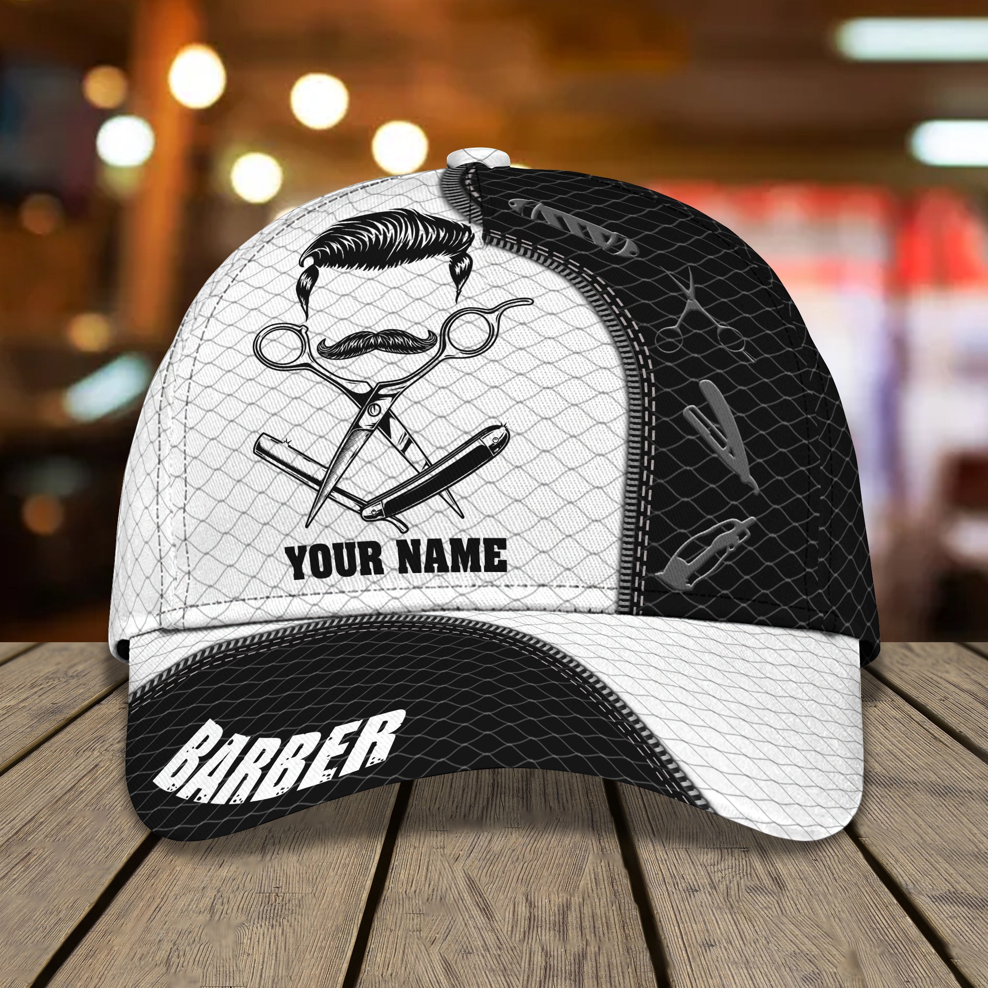3D Classic Cap Barber Personalized Name Cap 24 Trucker Hats Custom Hats Gifts For Men & Women