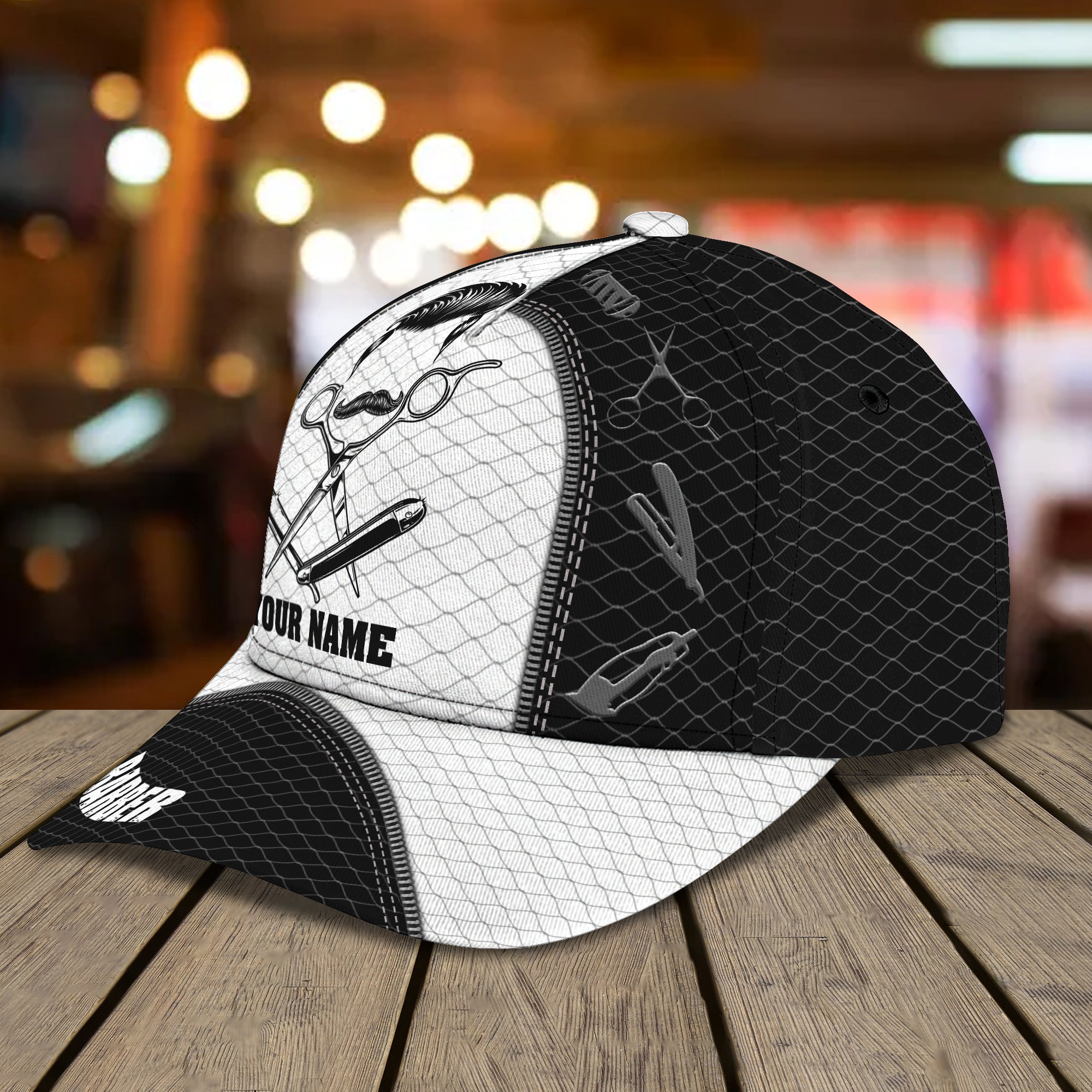 3D Classic Cap Barber Personalized Name Cap 24 Trucker Hats Custom Hats Gifts For Men & Women