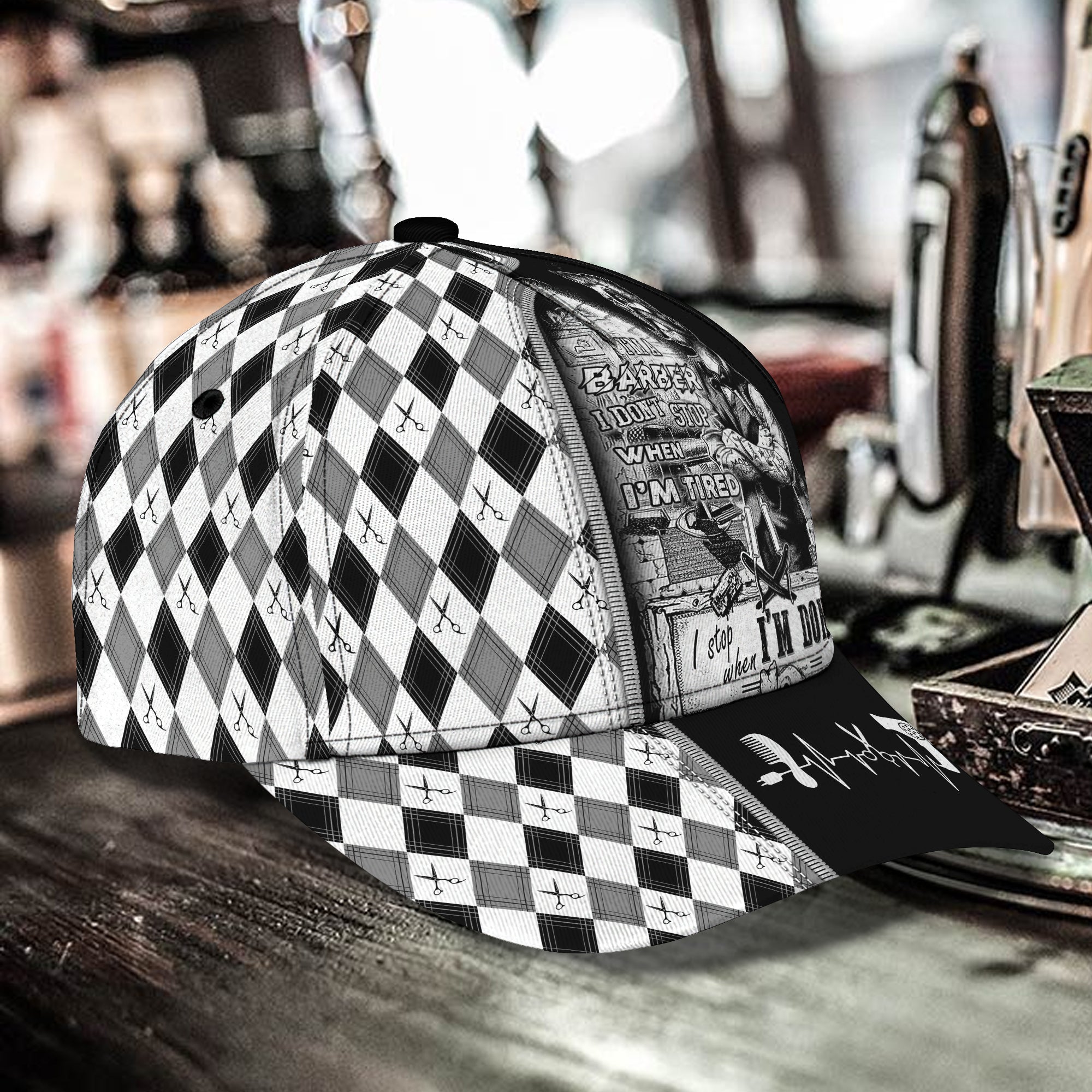 3D Classic Cap Barber Personalized Name Cap01 Trucker Hats Custom Hats Gifts For Men & Women
