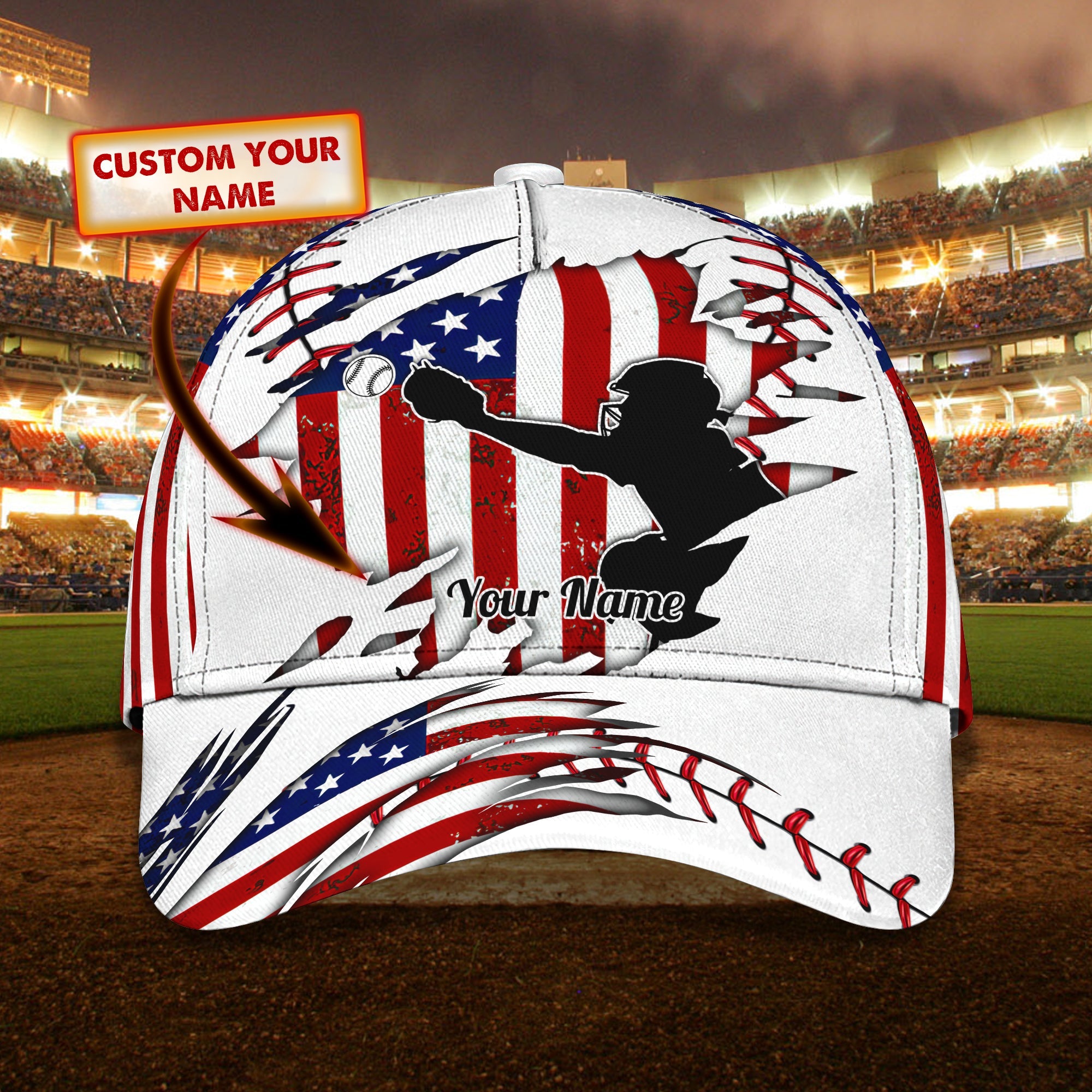 3D Classic Cap Baseball Catcher Personalized Name Cap 43 Trucker Hats Custom Hats Gifts For Men & Women