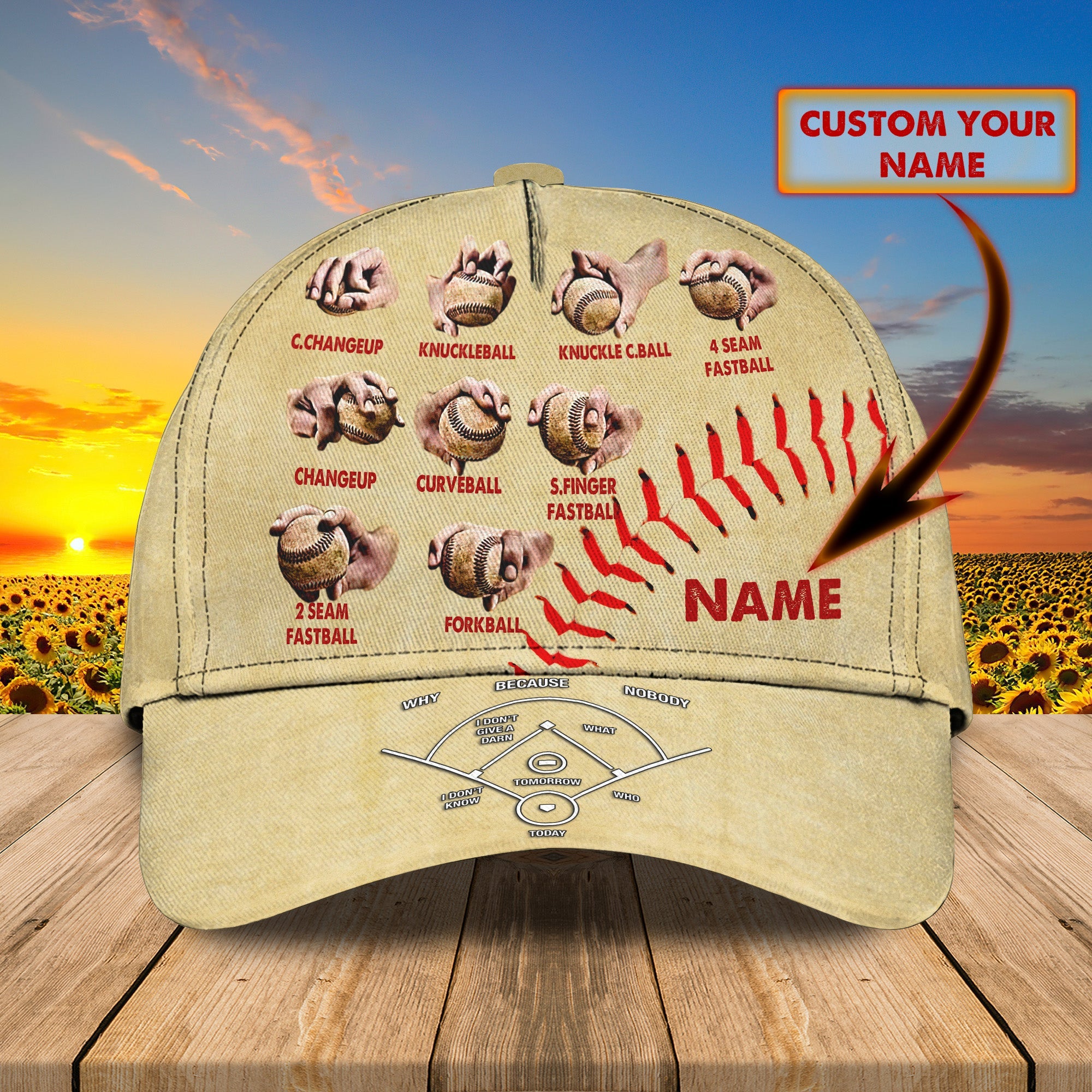 3D Classic Cap Baseball Pitching Grips Personalized Name Cap Trucker Hats Custom Hats Gifts For Men & Women