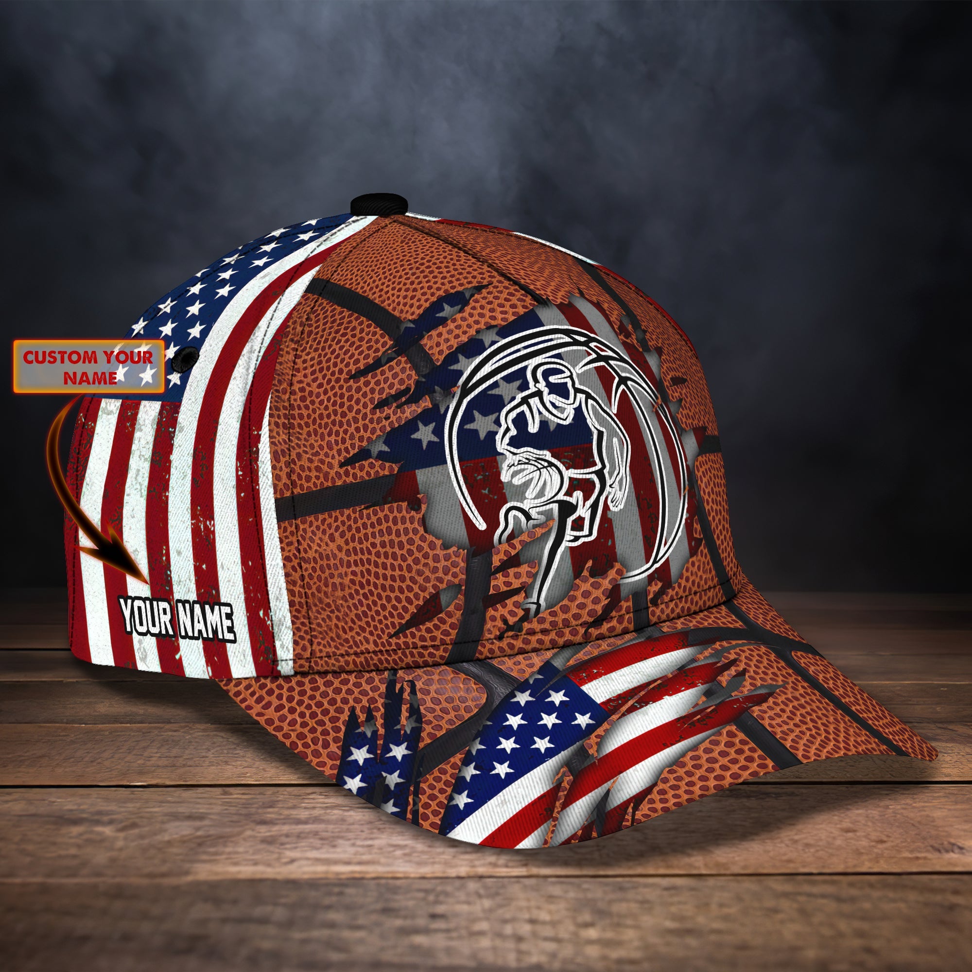 3D Classic Cap Basketball Personalized Name Cap 194 Trucker Hats Custom Hats Gifts For Men & Women