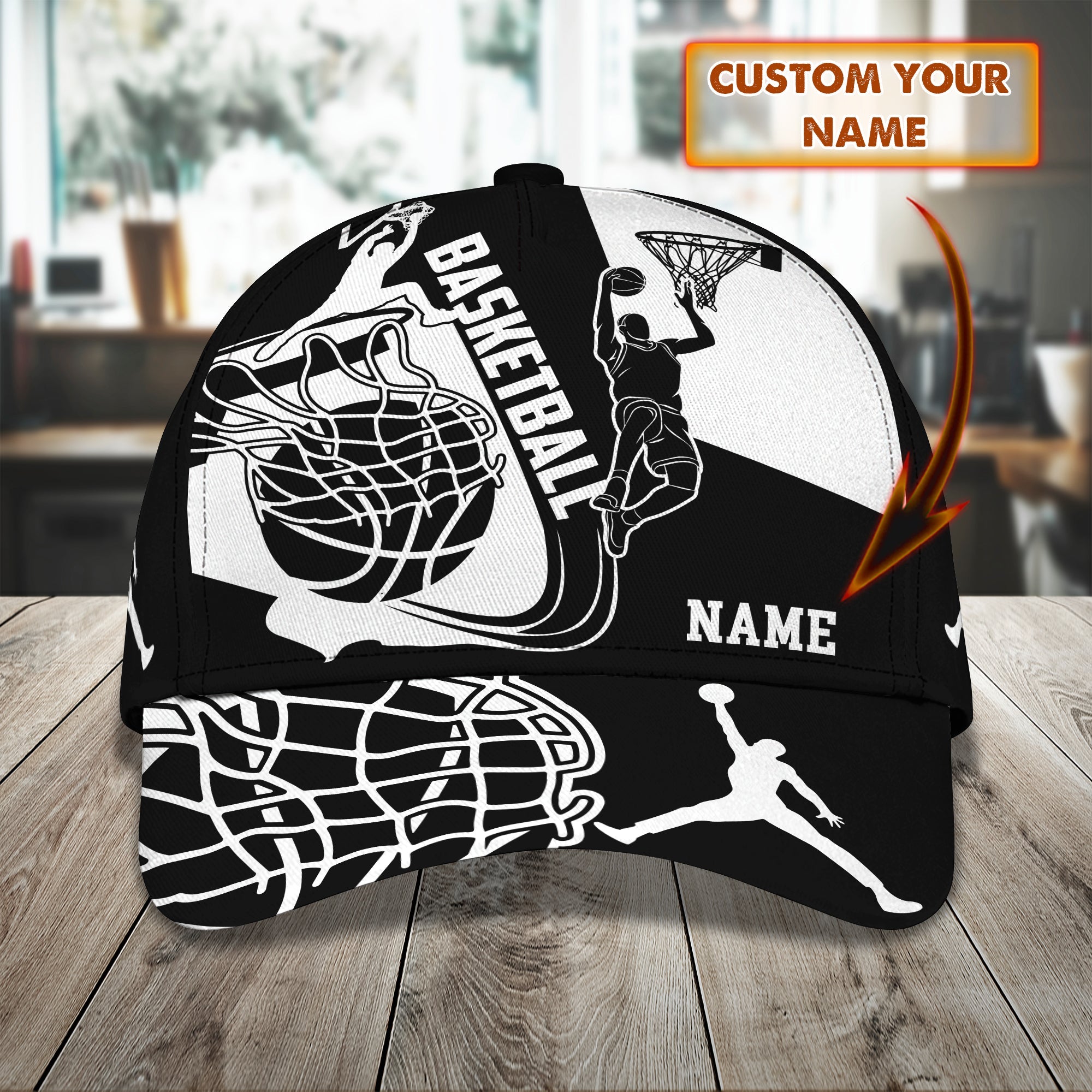 3D Classic Cap Basketball Personalized Name Cap 81 Trucker Hats Custom Hats Gifts For Men & Women