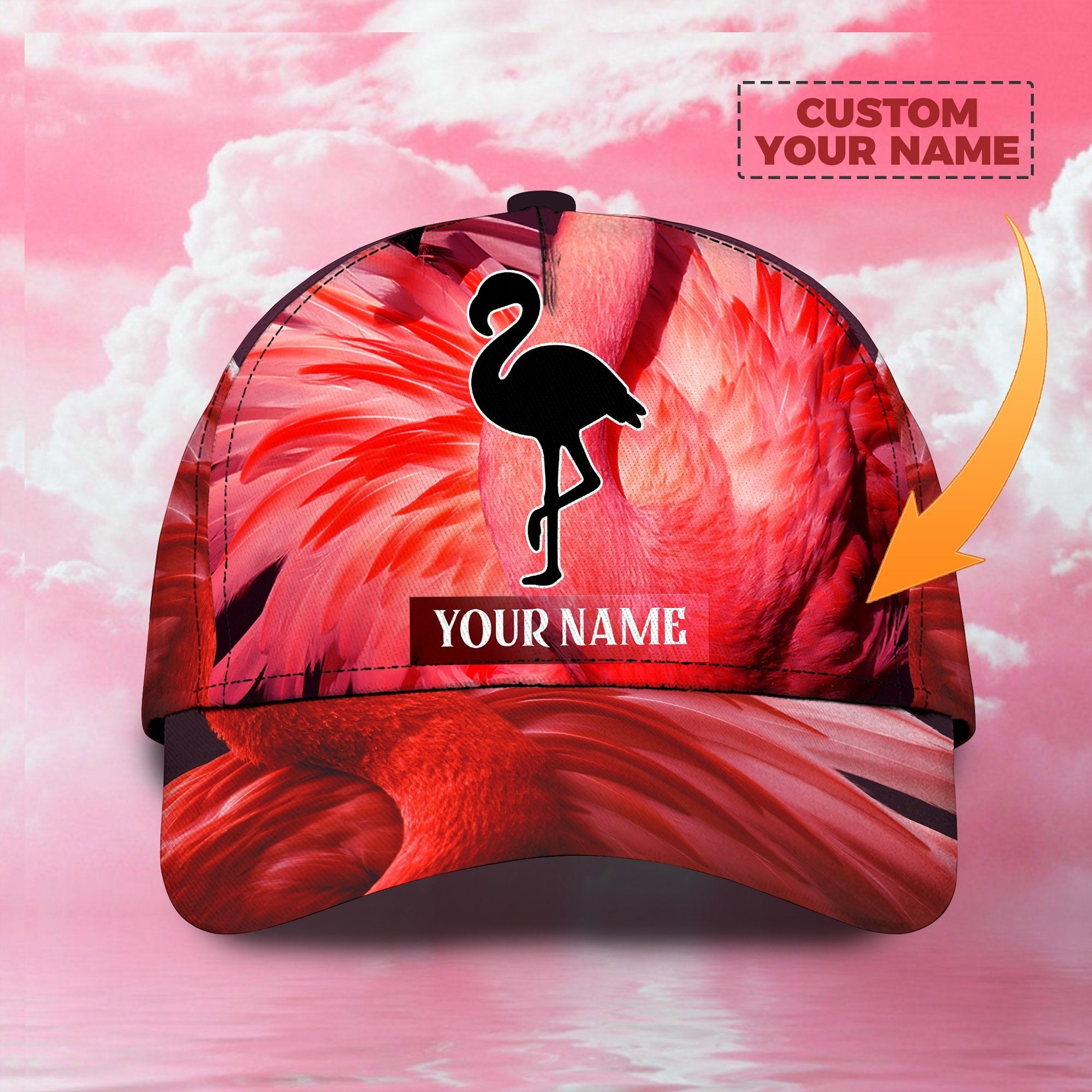3D Classic Cap Beautiful Flamingo Personalized Name Cap Trucker Hats Custom Hats Gifts For Men & Women