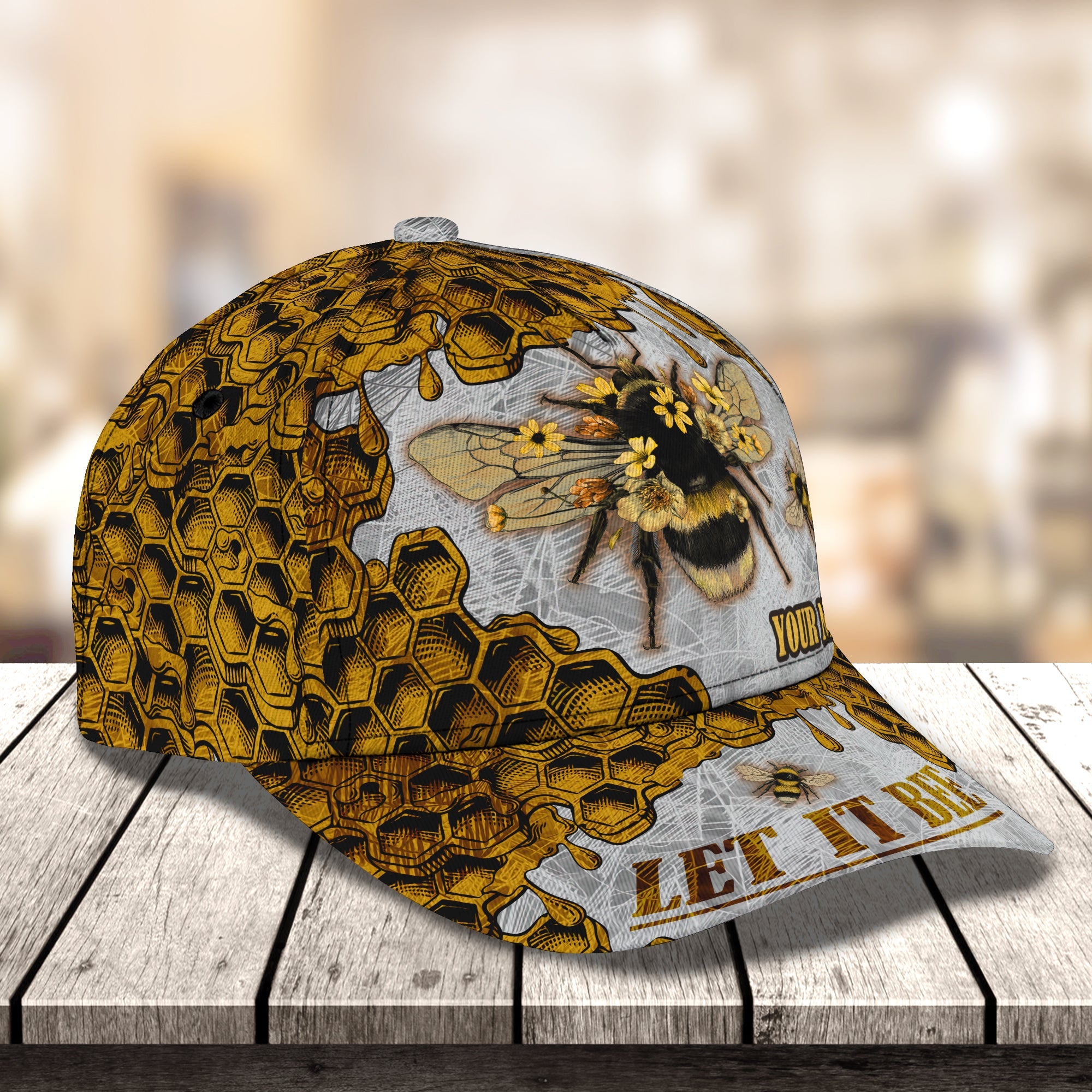 3D Classic Cap Bee 01 (New) Personalized Name Cap Trucker Hats Custom Hats Gifts For Men & Women