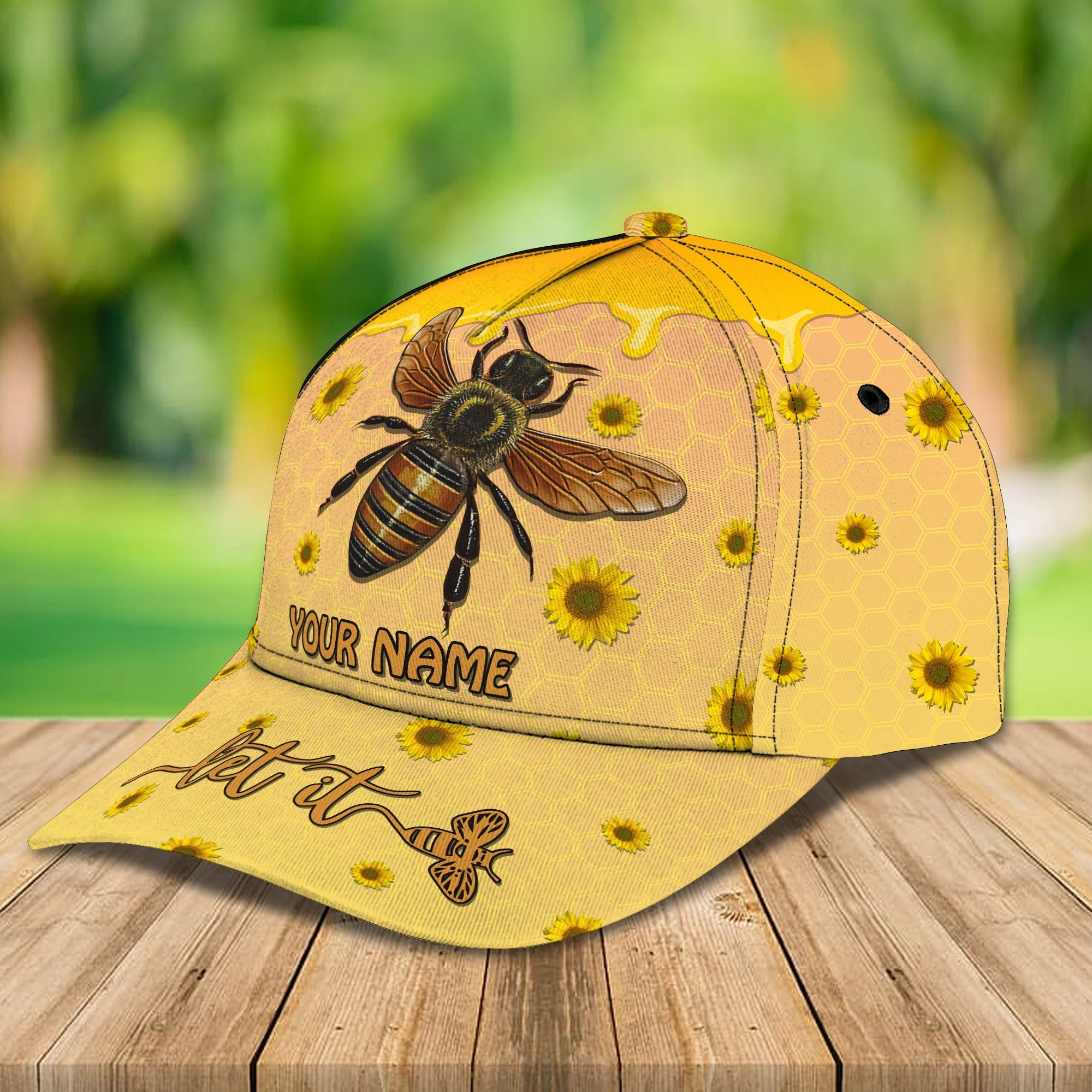 3D Classic Cap Bee 04 Personalized Name Cap Trucker Hats Custom Hats Gifts For Men & Women