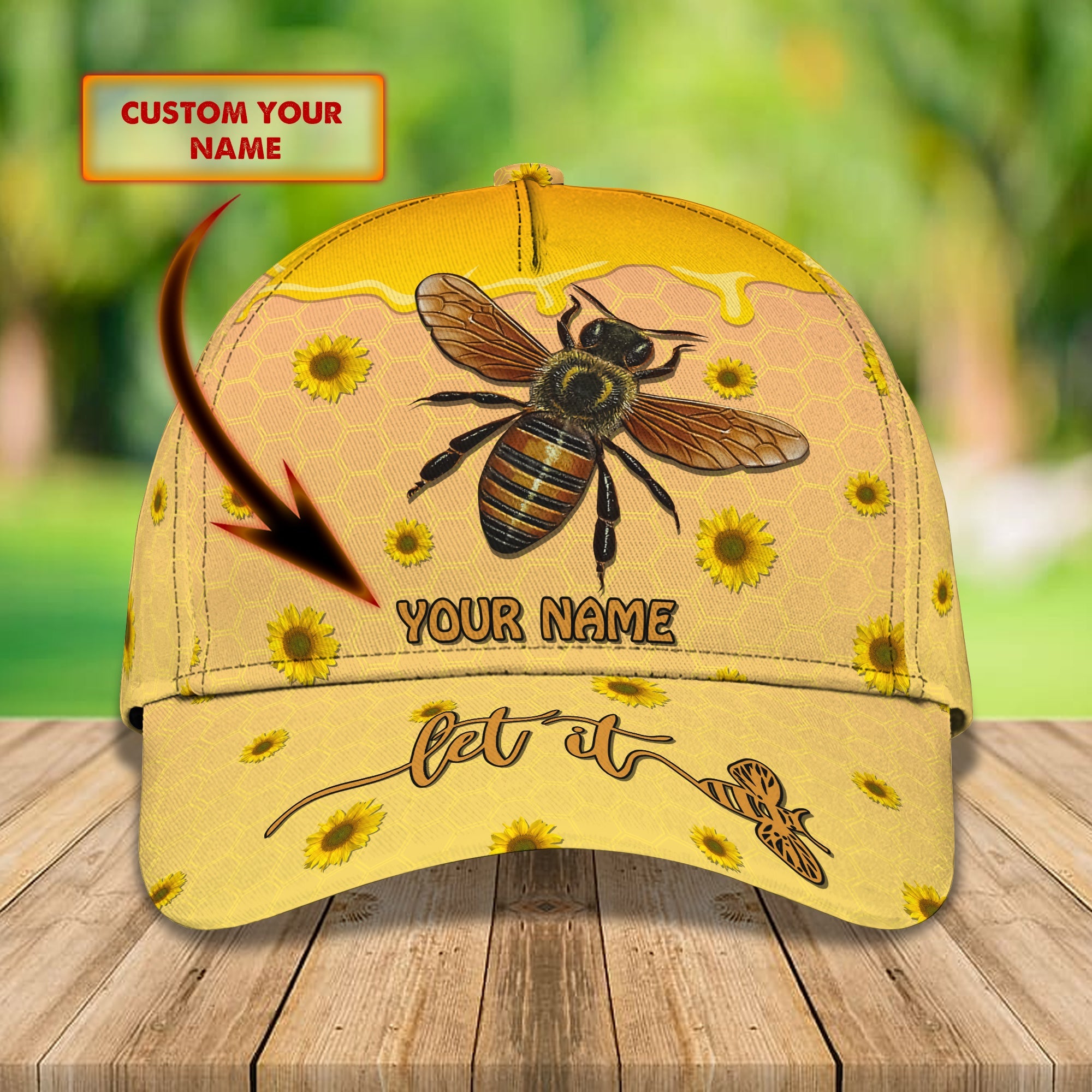 3D Classic Cap Bee 04 Personalized Name Cap Trucker Hats Custom Hats Gifts For Men & Women