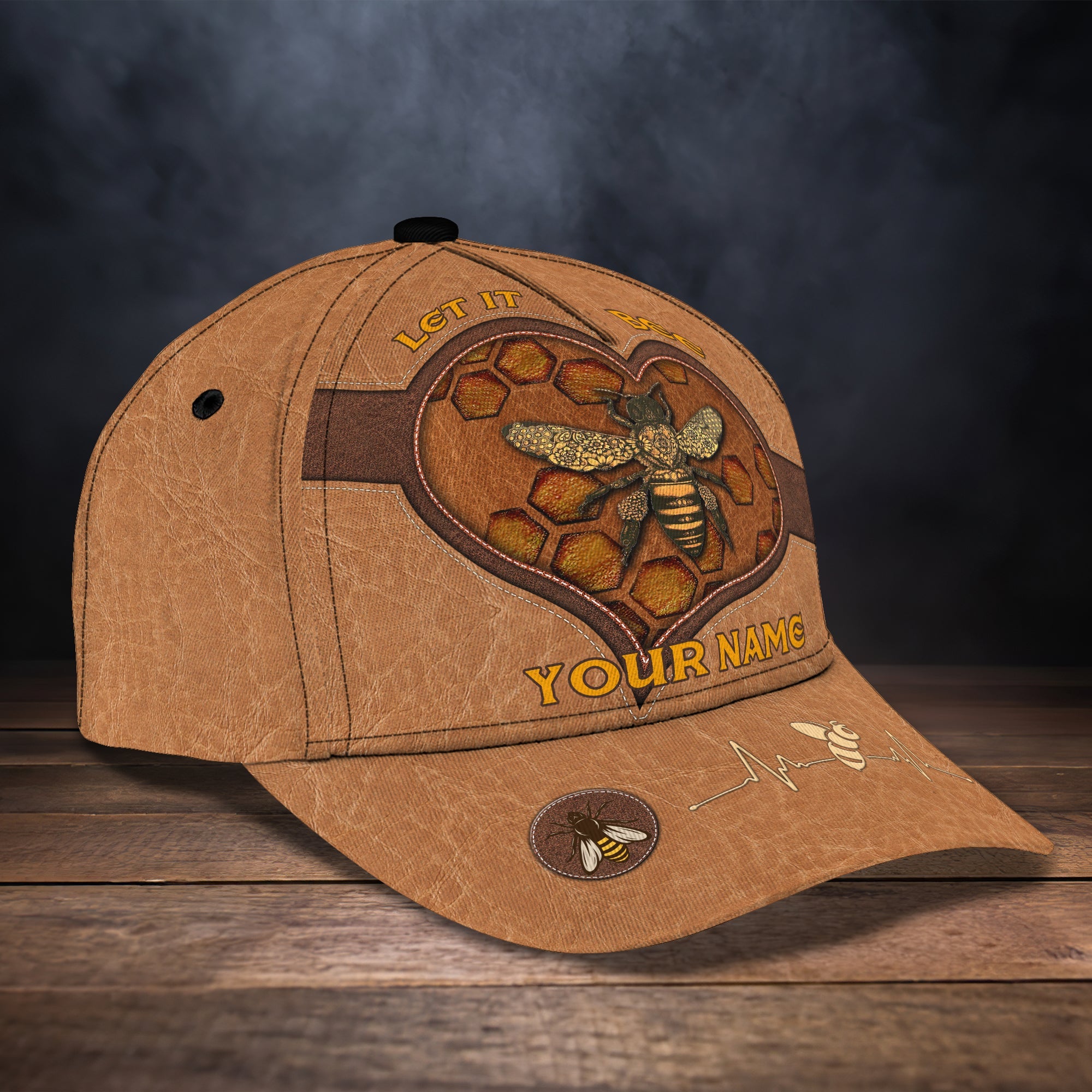 3D Classic Cap Bee 06 Personalized Name Cap Trucker Hats Custom Hats Gifts For Men & Women