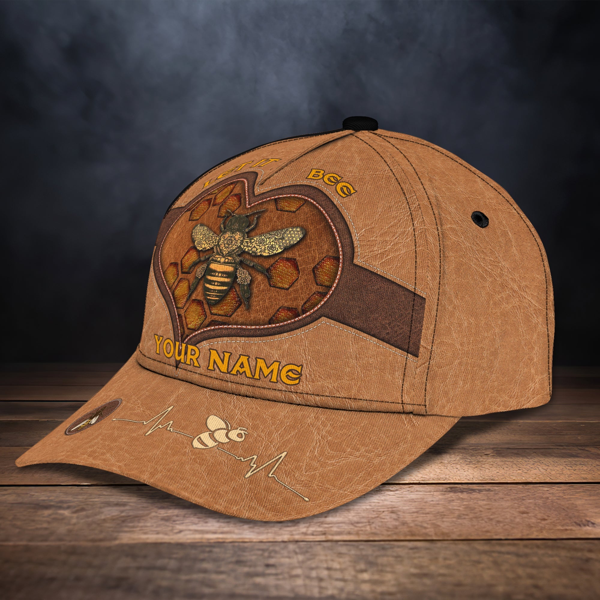 3D Classic Cap Bee 06 Personalized Name Cap Trucker Hats Custom Hats Gifts For Men & Women