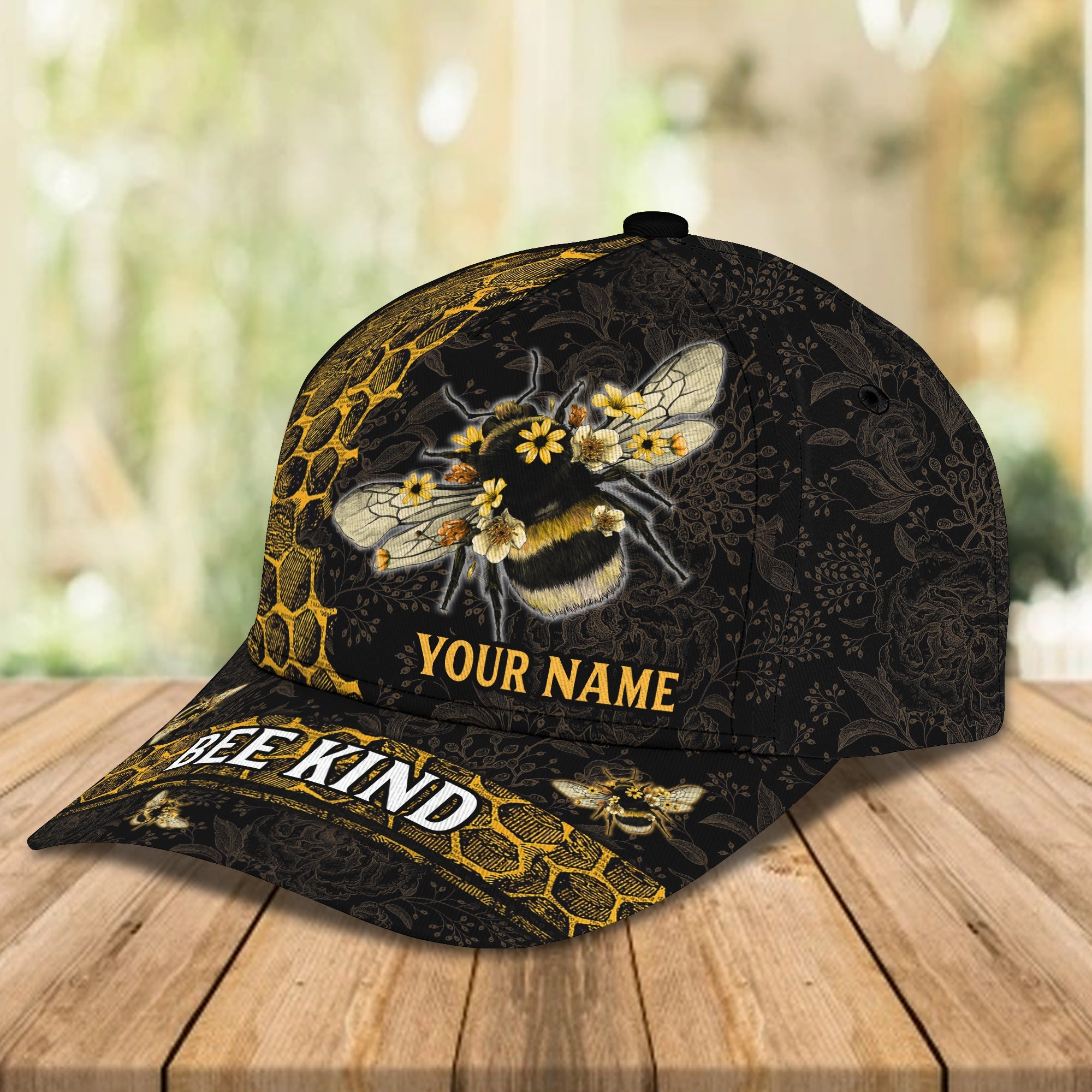 3D Classic Cap Bee 08 Personalized Name Cap Trucker Hats Custom Hats Gifts For Men & Women