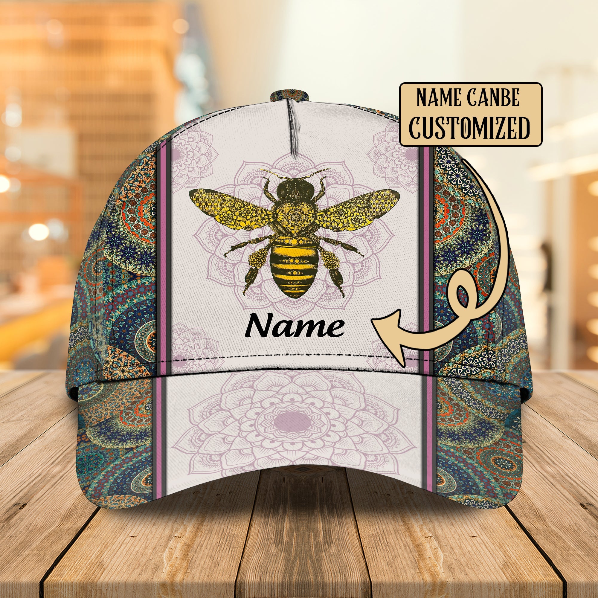 3D Classic Cap Bee Personalized Name Cap 005 Trucker Hats Custom Hats Gifts For Men & Women