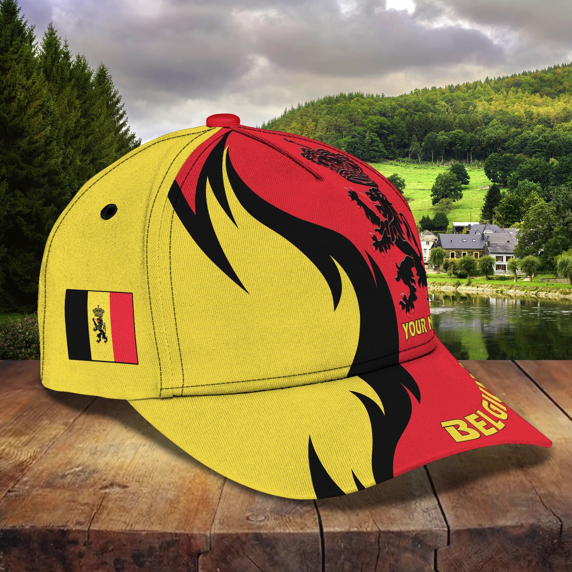 3D Classic Cap Belgium 02 Personalized Name Cap Trucker Hats Custom Hats Gifts For Men & Women