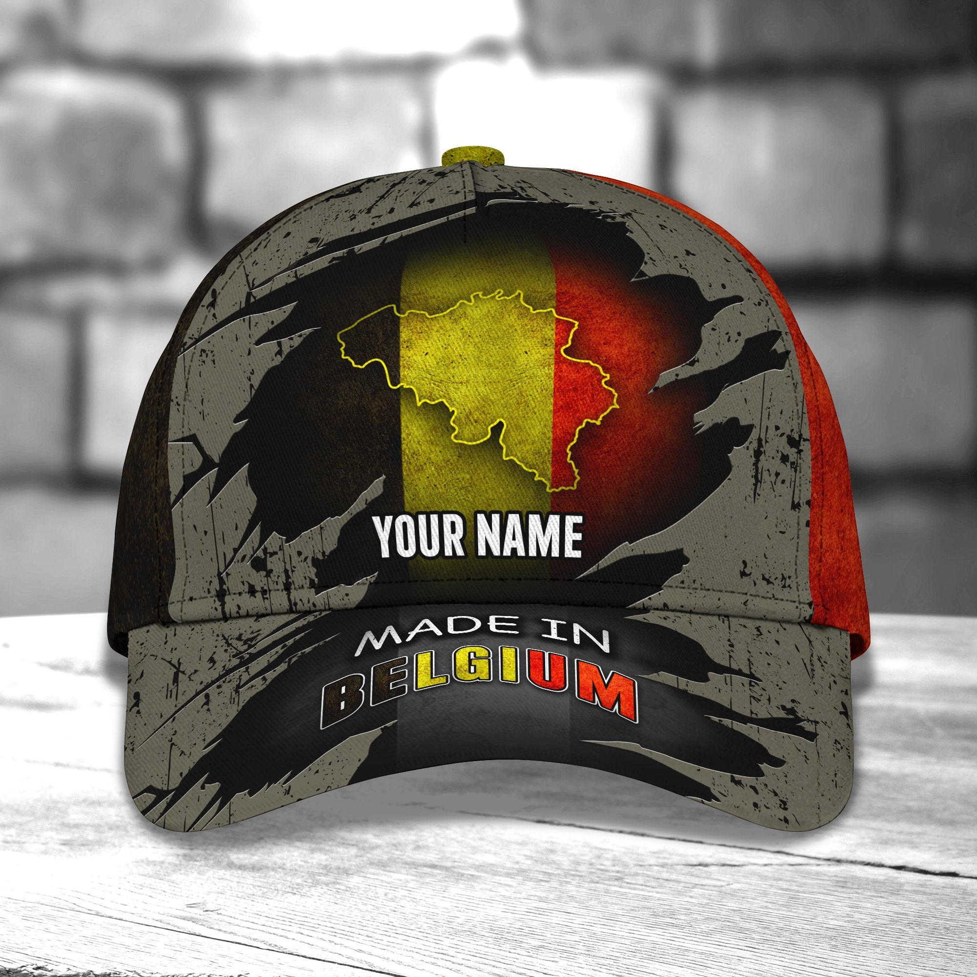 3D Classic Cap Belgium Personalized Name Cap 01 Trucker Hats Custom Hats Gifts For Men & Women