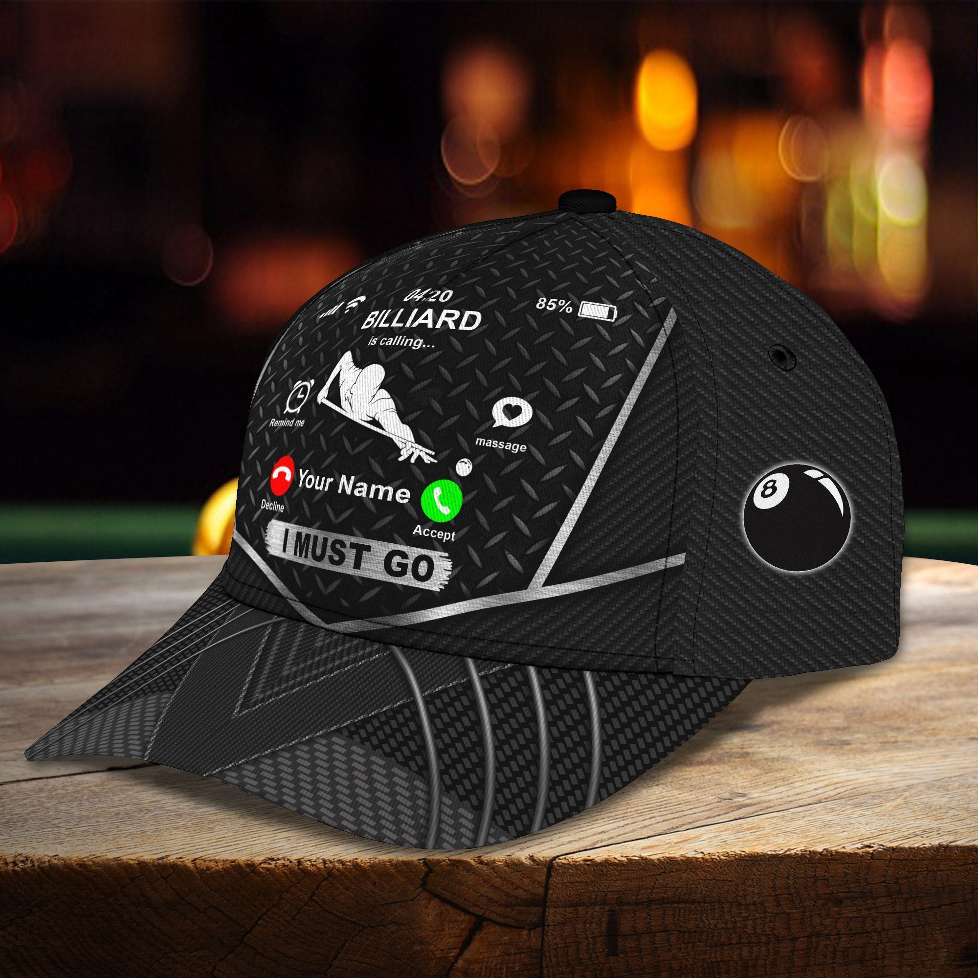 3D Classic Cap Billiard Is Calling . . .Personalized Name Cap 174 Trucker Hats Custom Hats Gifts For Men & Women