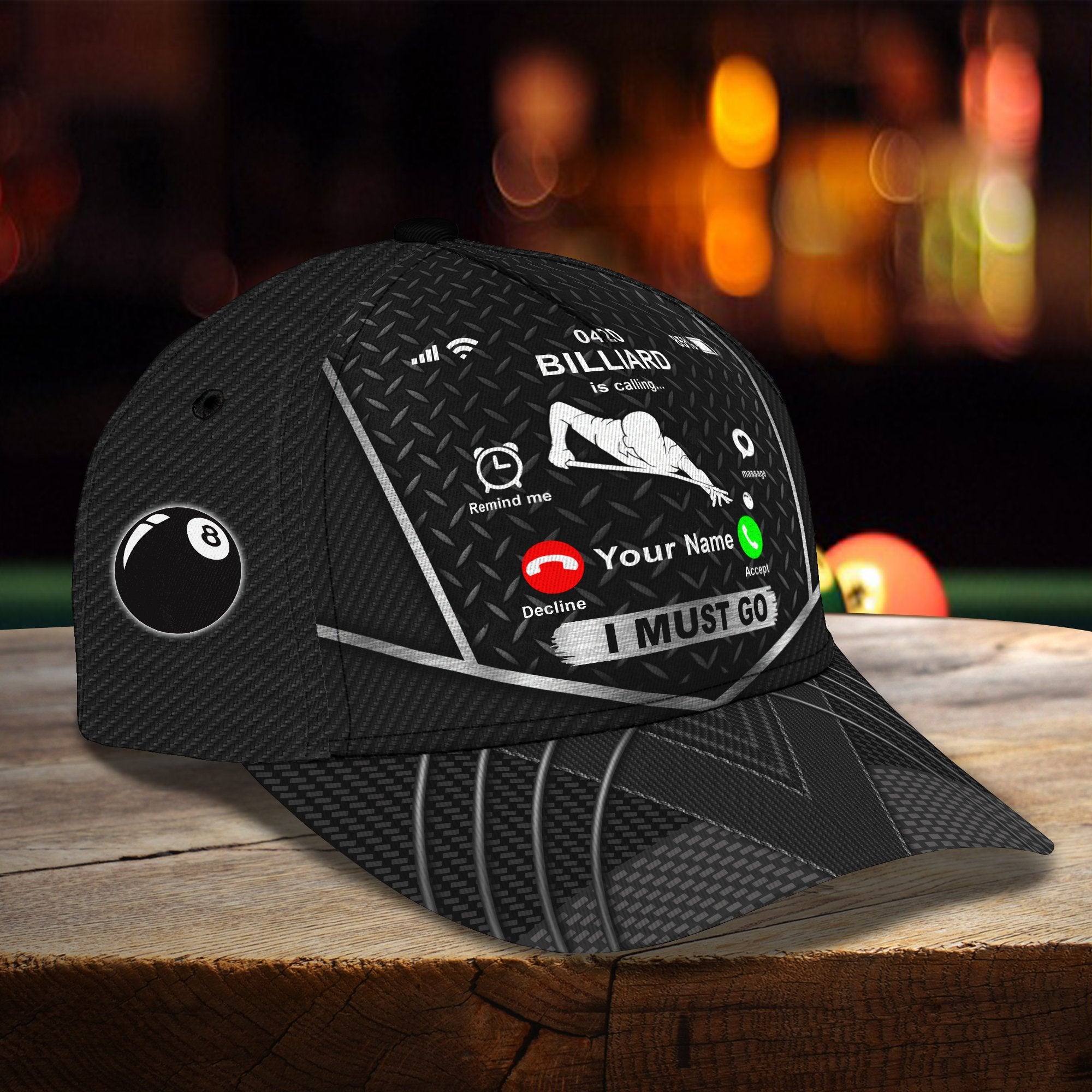 3D Classic Cap Billiard Is Calling . . .Personalized Name Cap 174 Trucker Hats Custom Hats Gifts For Men & Women
