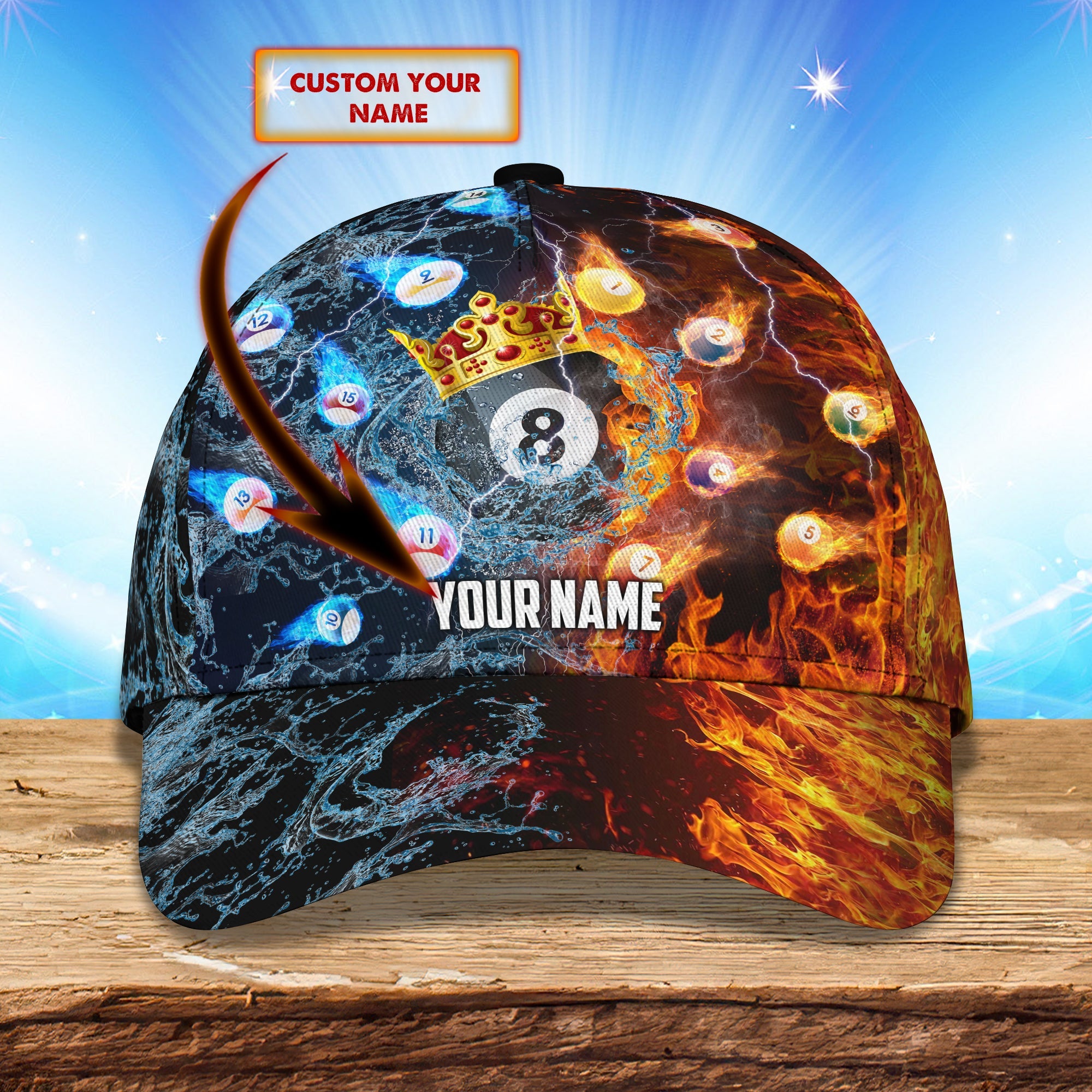 3D Classic Cap Billiard Personalized Name Cap Trucker Hats Custom Hats Gifts For Men & Women