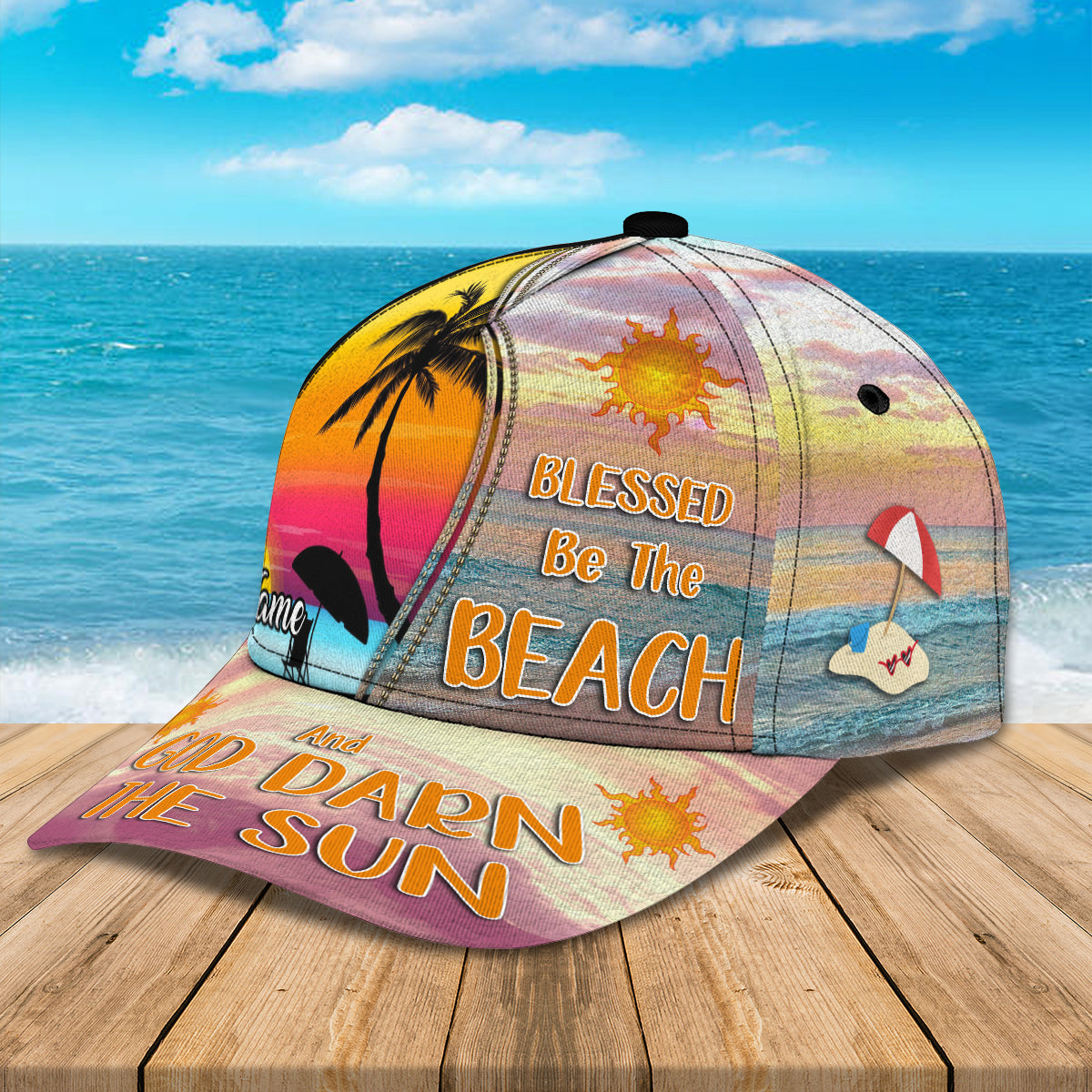 3D Classic Cap Blessed Be The Beach Ta Personalized Name Cap Trucker Hats Custom Hats Gifts For Men & Women