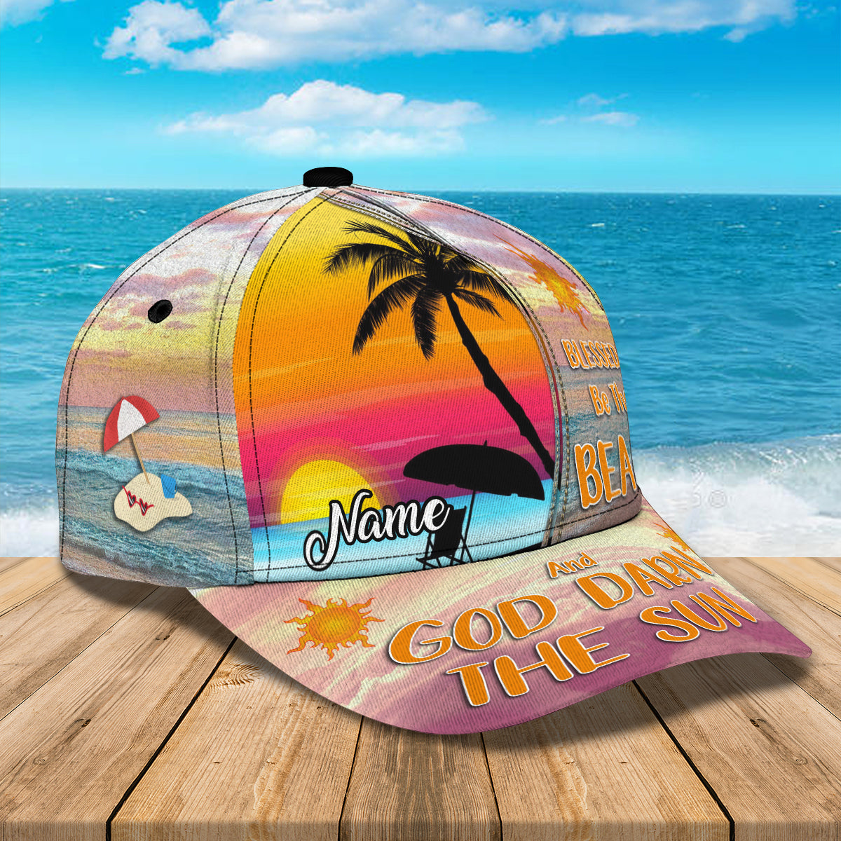 3D Classic Cap Blessed Be The Beach Ta Personalized Name Cap Trucker Hats Custom Hats Gifts For Men & Women