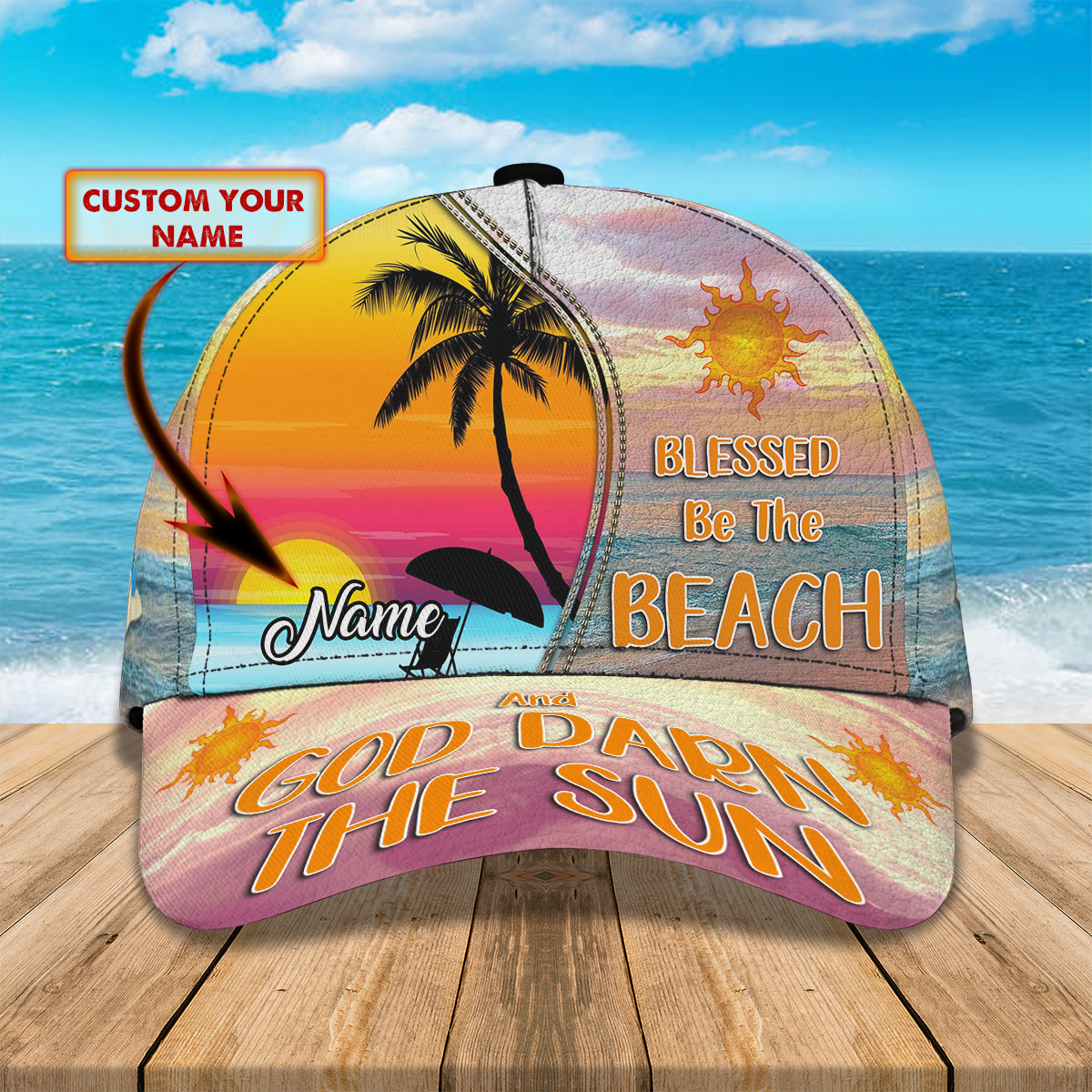 3D Classic Cap Blessed Be The Beach Ta Personalized Name Cap Trucker Hats Custom Hats Gifts For Men & Women