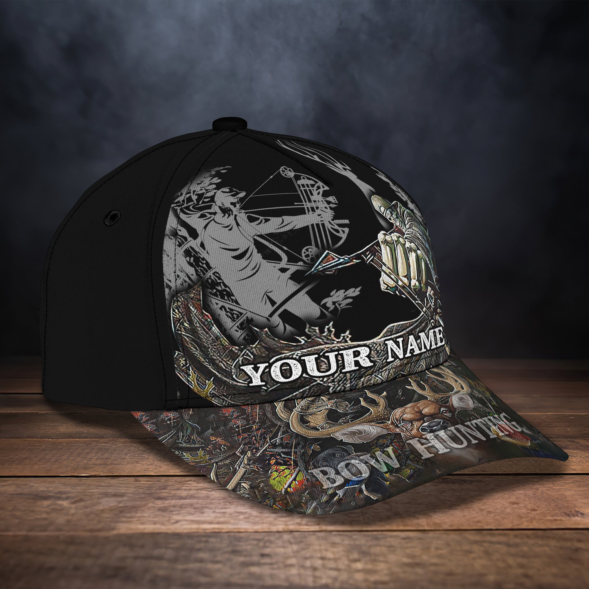 3D Classic Cap Bowhunting Personalized Name Cap Trucker Hats Custom Hats Gifts For Men & Women