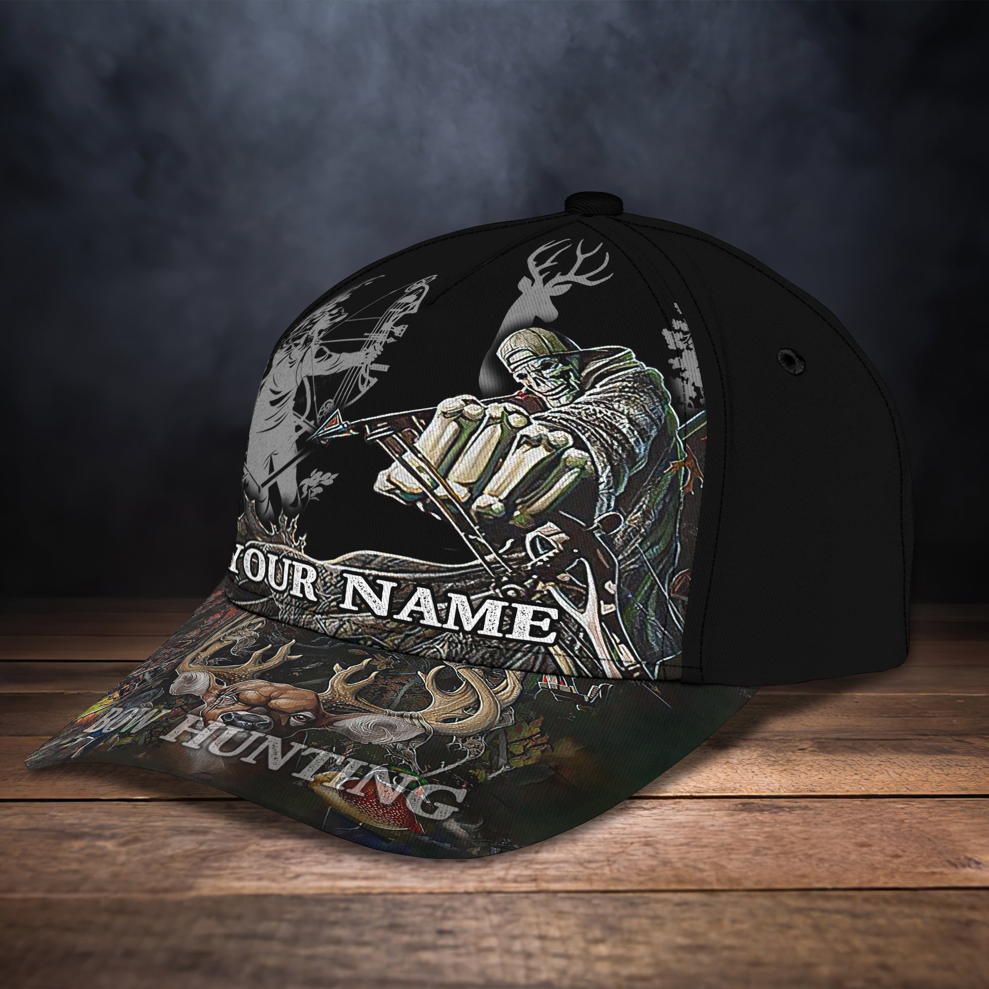3D Classic Cap Bowhunting Personalized Name Cap Trucker Hats Custom Hats Gifts For Men & Women
