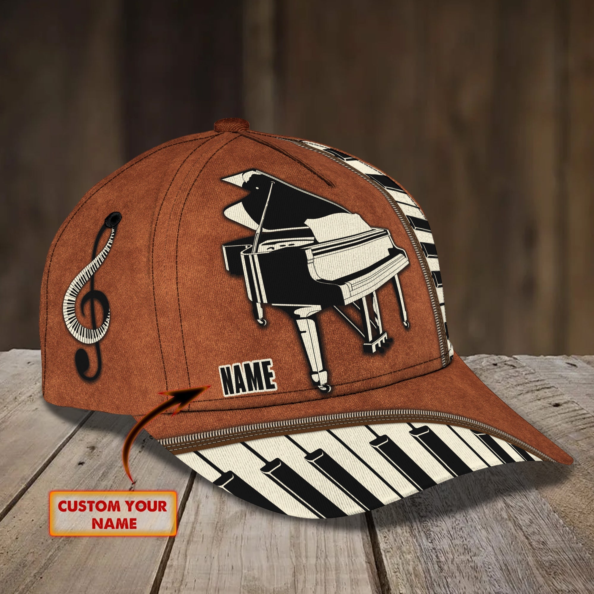 3D Classic Cap Cap 03 Piano Trucker Hats Custom Hats Gifts For Men & Women