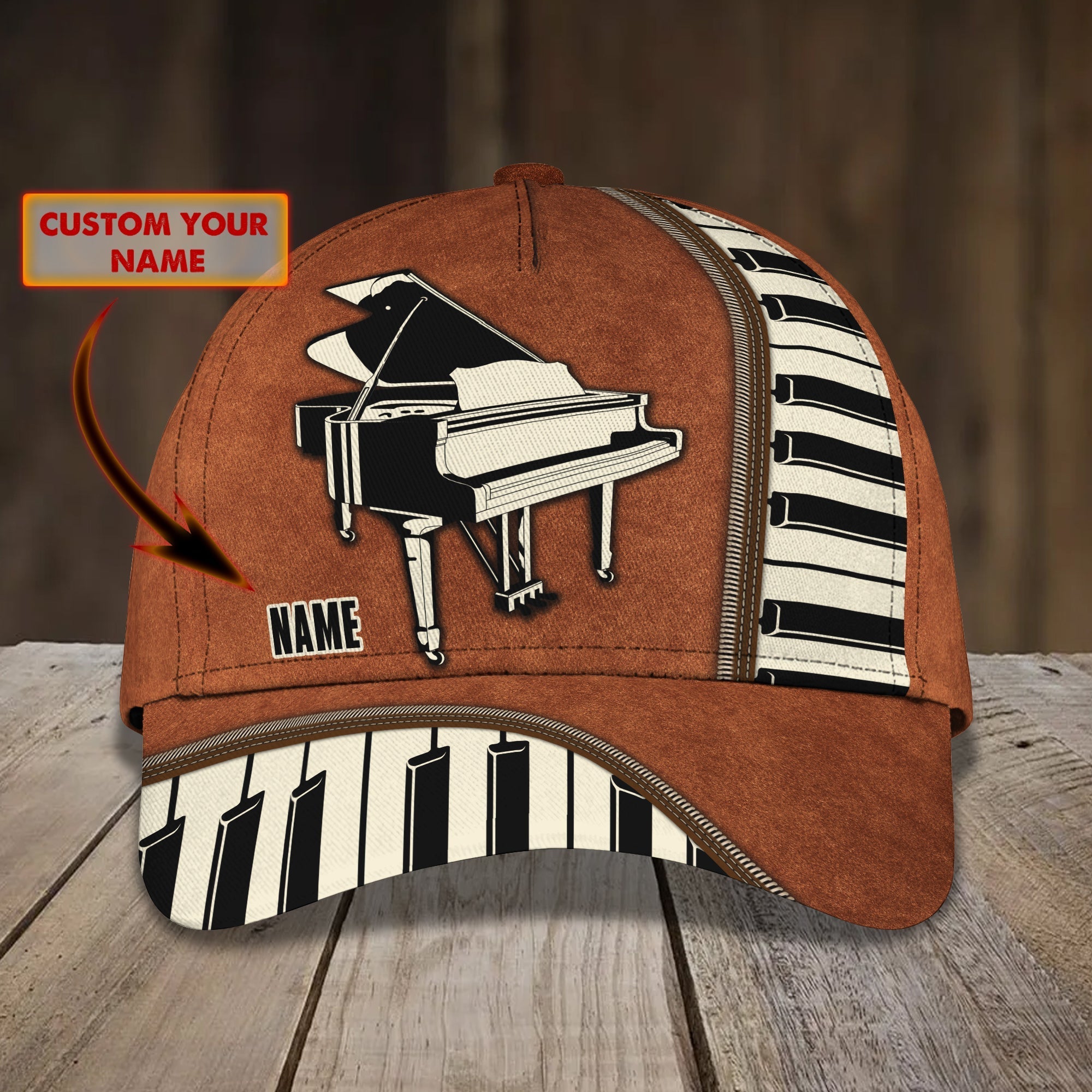 3D Classic Cap Cap 03 Piano Trucker Hats Custom Hats Gifts For Men & Women