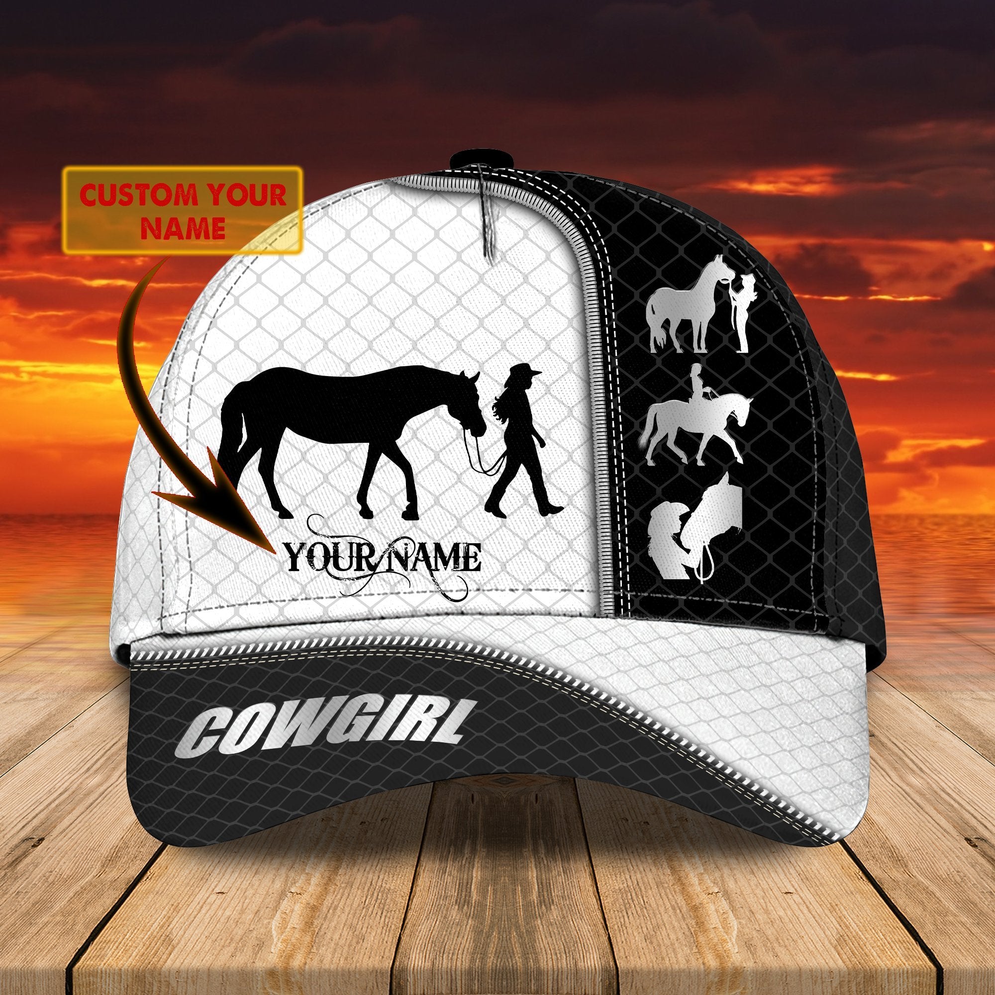3D Classic Cap Cowgirl Personalized Name Cap 098 Trucker Hats Custom Hats Gifts For Men & Women