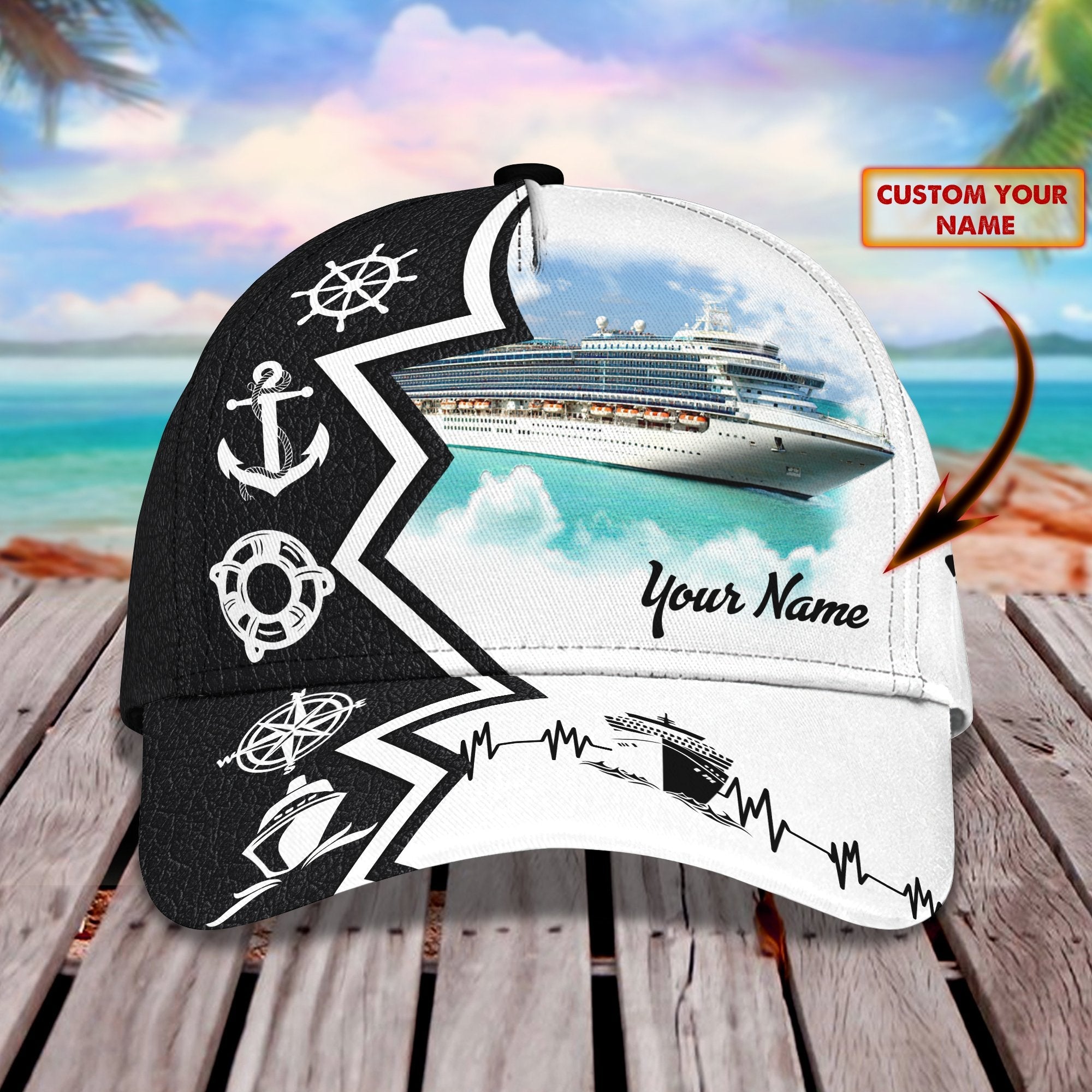 3D Classic Cap Cruise 02 Personalized Name Cap Trucker Hats Custom Hats Gifts For Men & Women