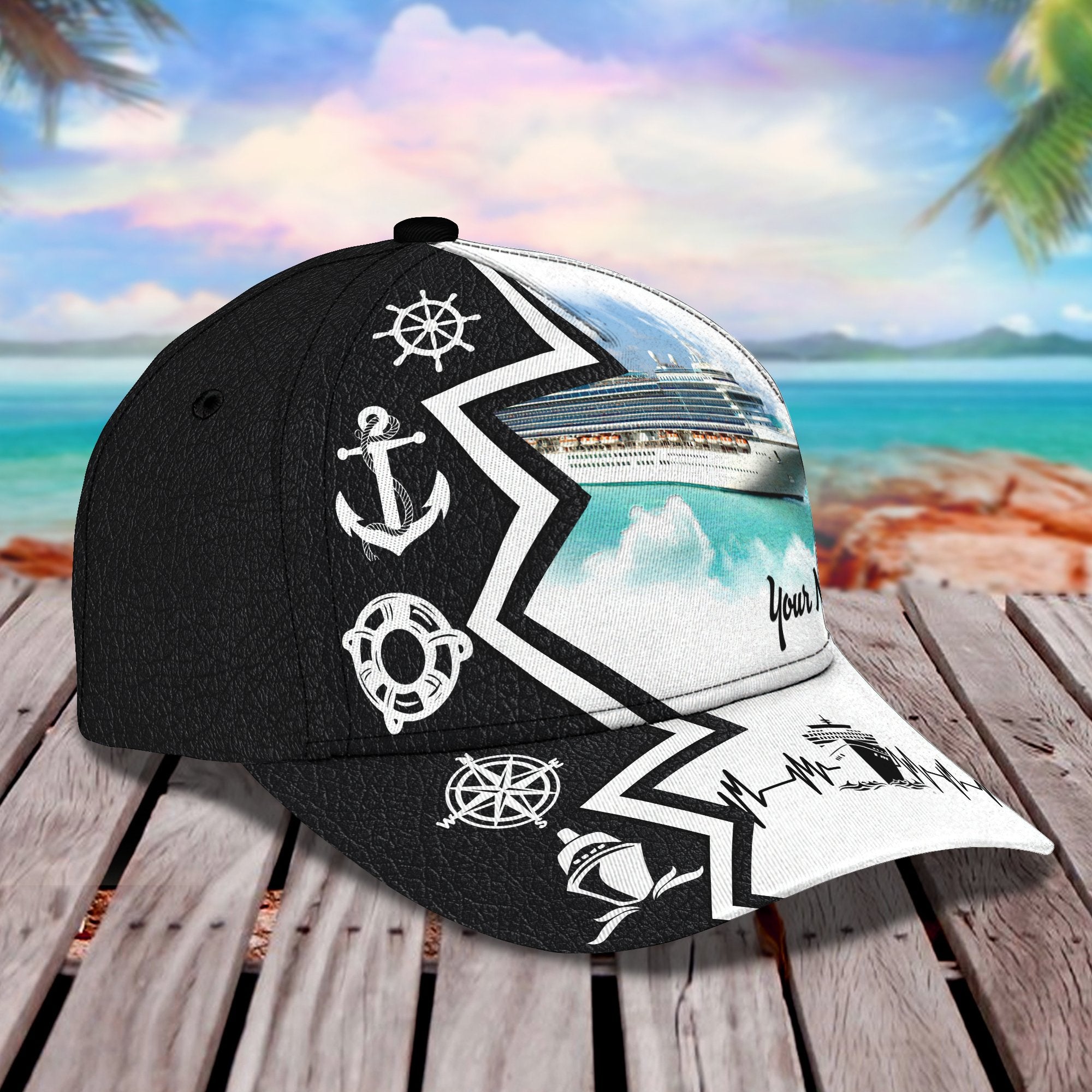 3D Classic Cap Cruise 02 Personalized Name Cap Trucker Hats Custom Hats Gifts For Men & Women