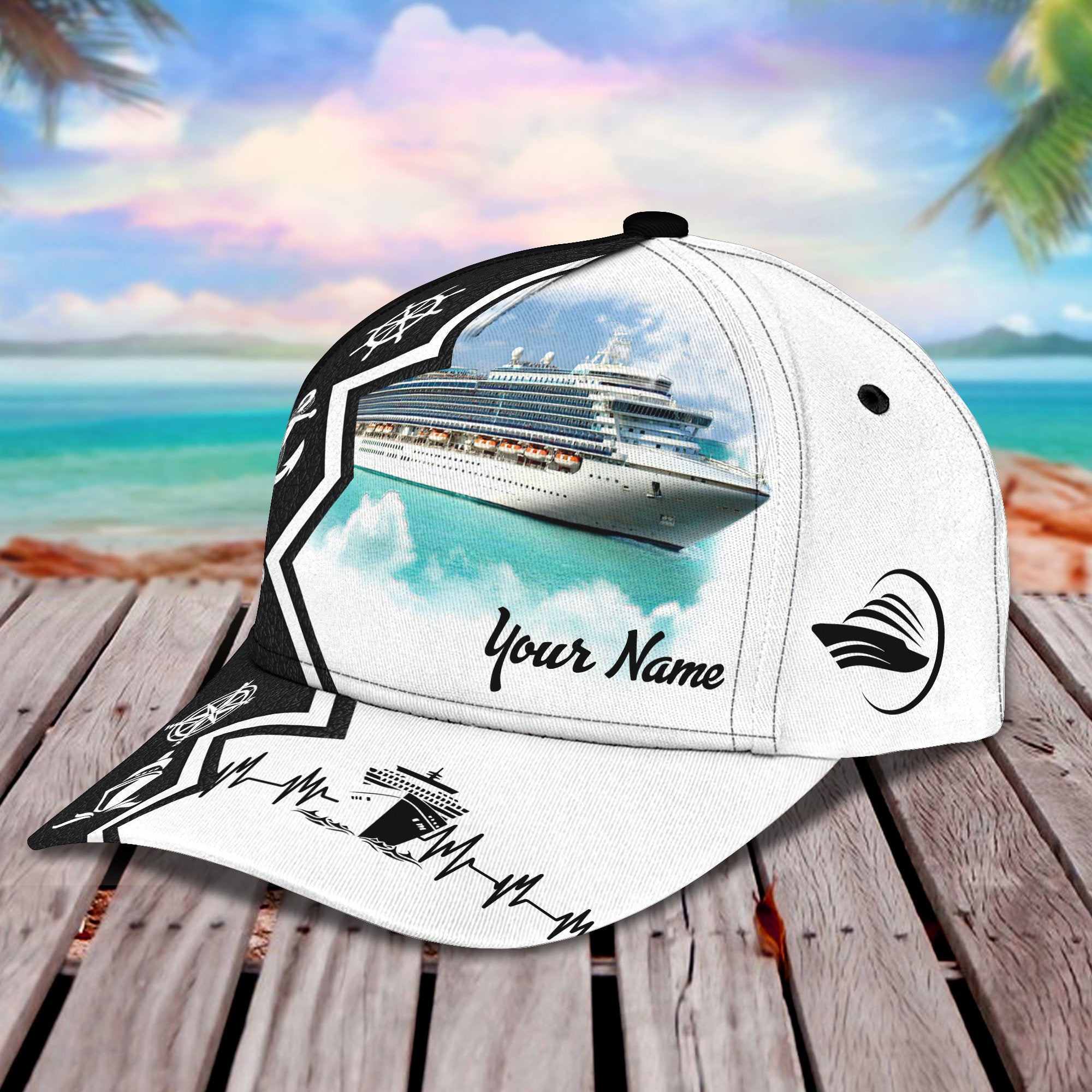 3D Classic Cap Cruise 02 Personalized Name Cap Trucker Hats Custom Hats Gifts For Men & Women