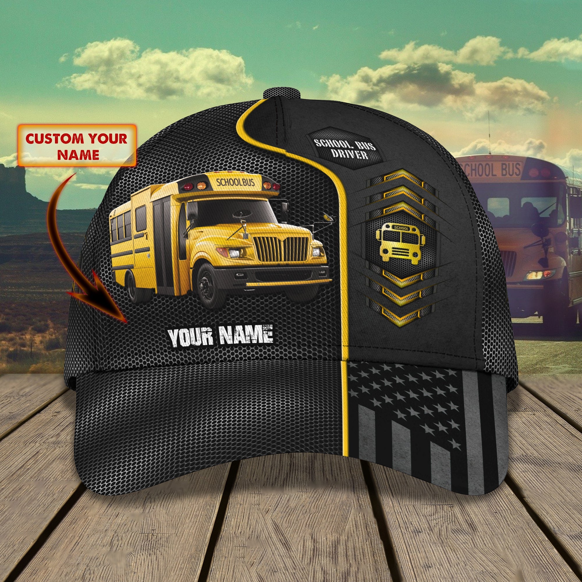 3D Classic Cap Culinary Gangster Personalized Name Cap For Chef Trucker Hats Custom Hats Gifts For Men & Women