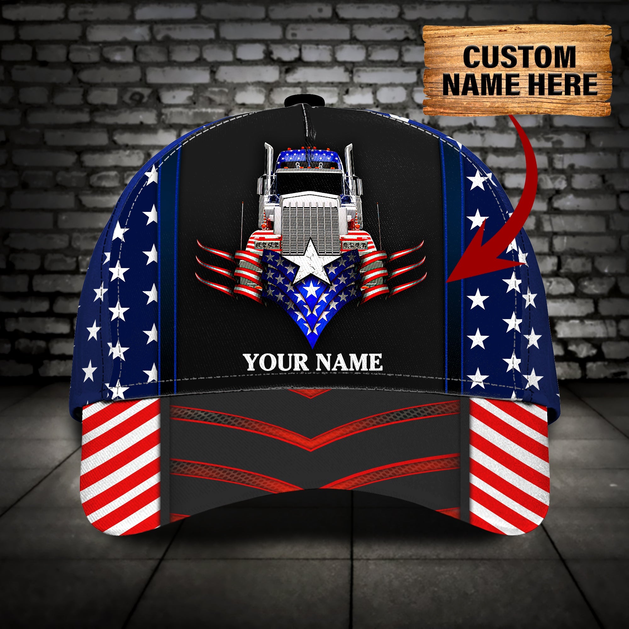 3D Classic Cap Custom Name American Trucker Classic Cap Trucker Hats Custom Hats Gifts For Men & Women