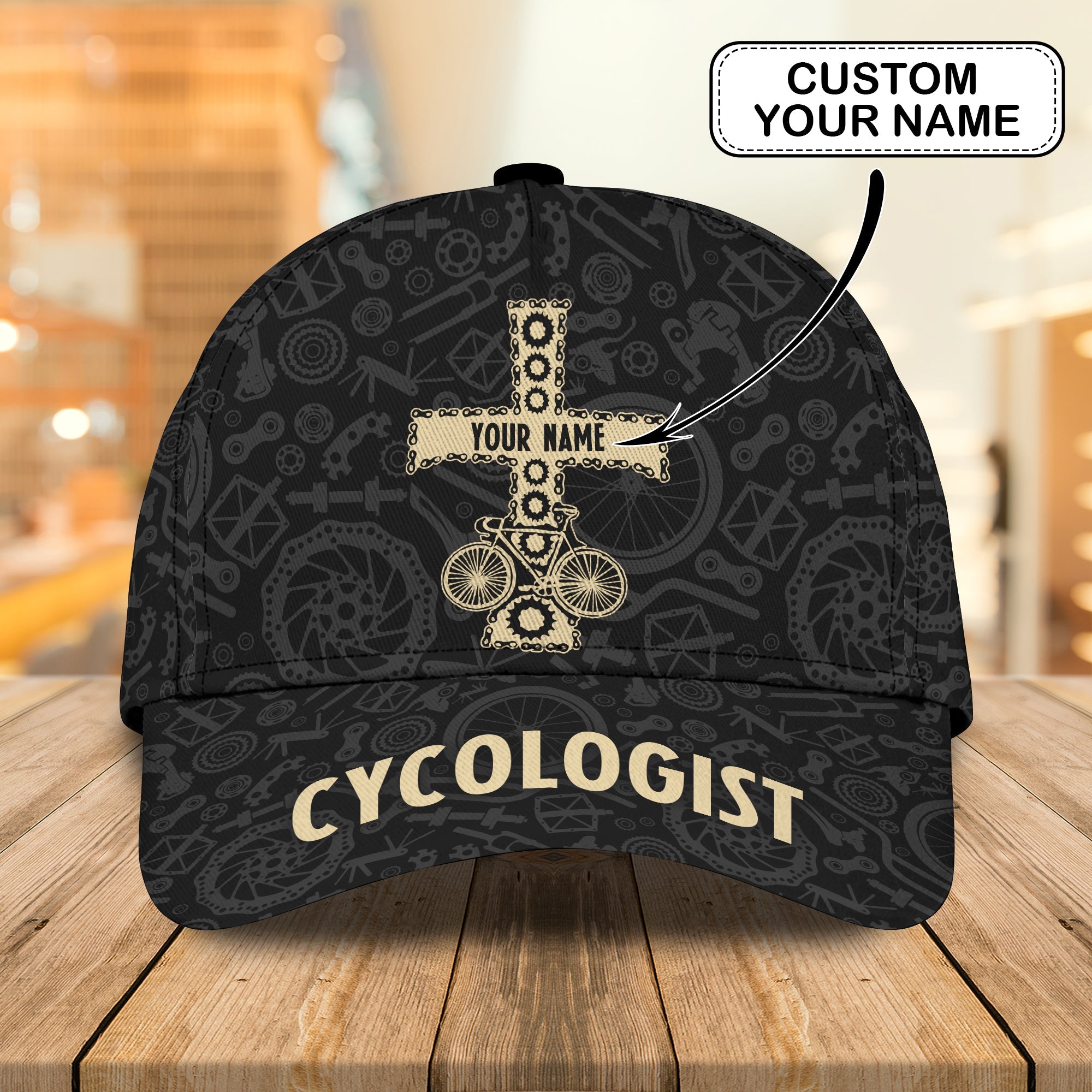 3D Classic Cap Cycologist Personalized Name Cap Trucker Hats Custom Hats Gifts For Men & Women