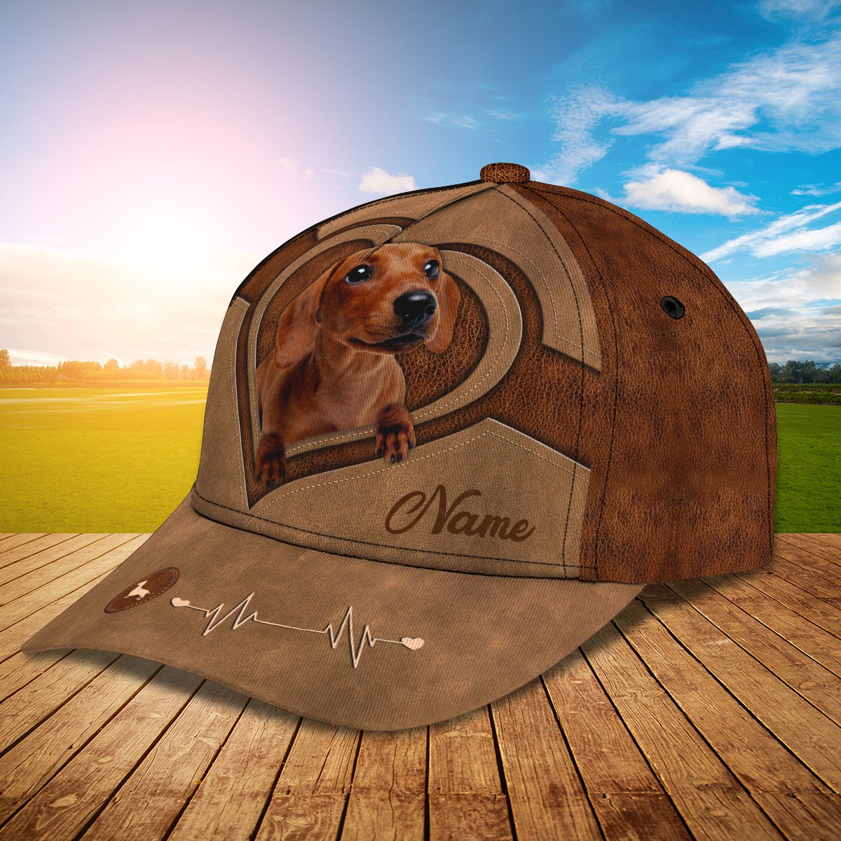3D Classic Cap Dachshund Personalized Name Cap Trucker Hats Custom Hats Gifts For Men & Women