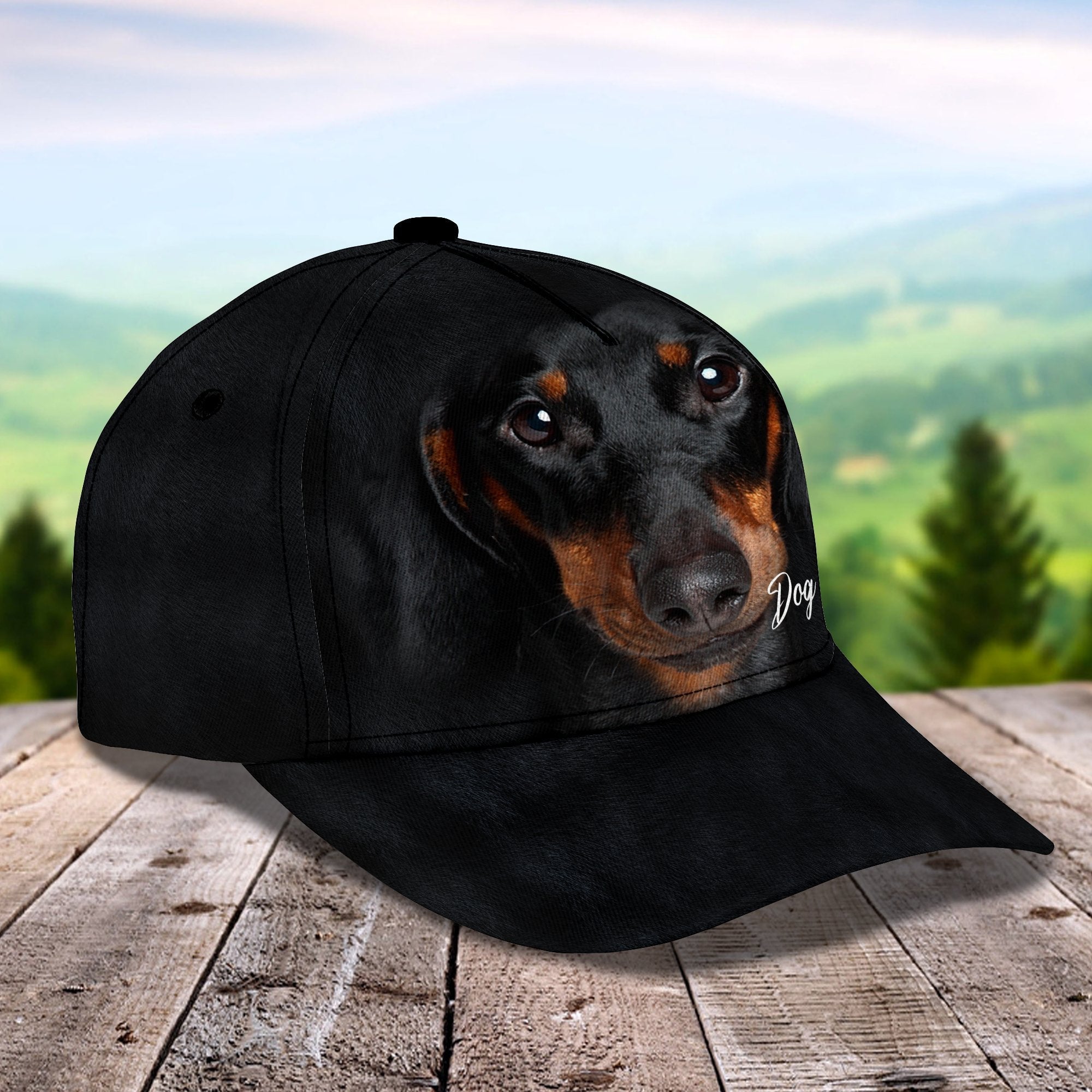 3D Classic Cap Dachshund Personalized Name Cap Trucker Hats Custom Hats Gifts For Men & Women