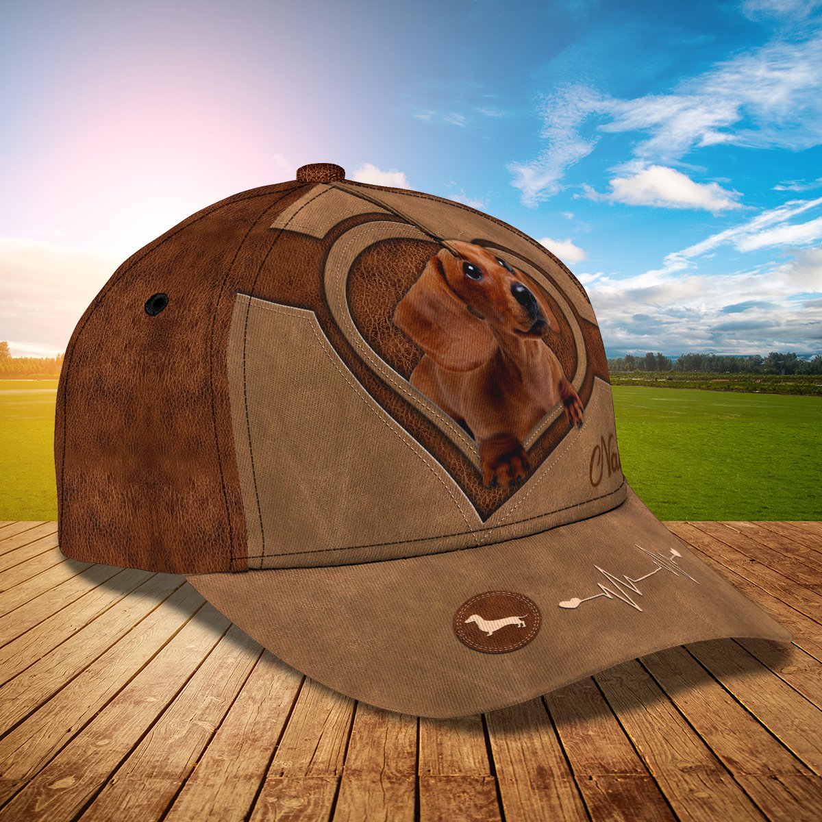 3D Classic Cap Dachshund Personalized Name Cap Trucker Hats Custom Hats Gifts For Men & Women