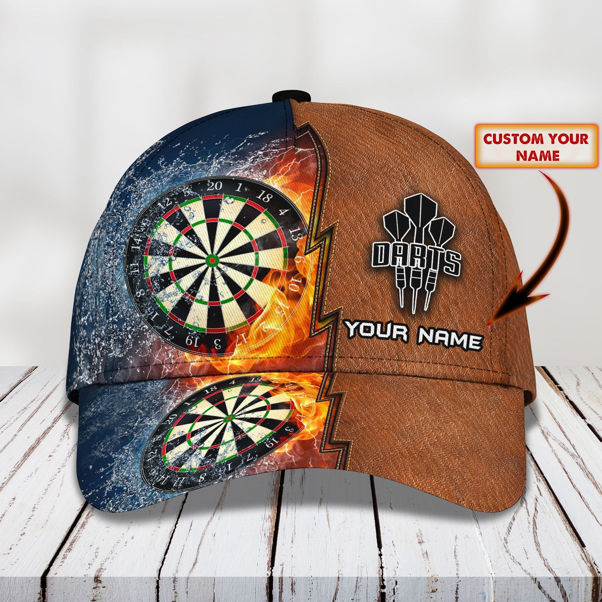 3D Classic Cap Darts Personalized Name Cap 01 Trucker Hats Custom Hats Gifts For Men & Women