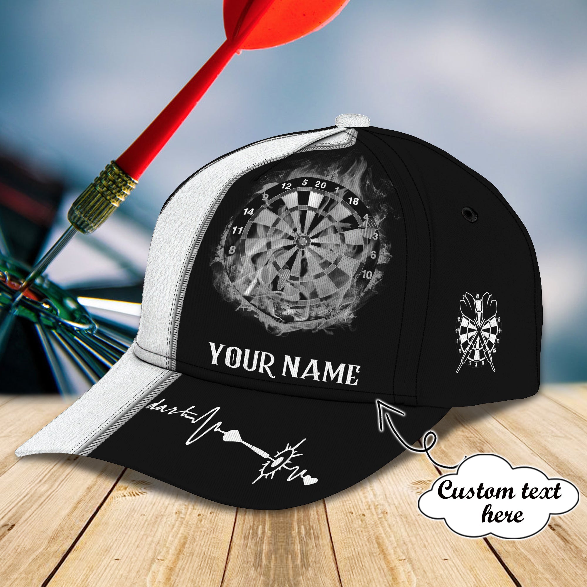 3D Classic Cap Darts Personalized Name Cap 02 Trucker Hats Custom Hats Gifts For Men & Women