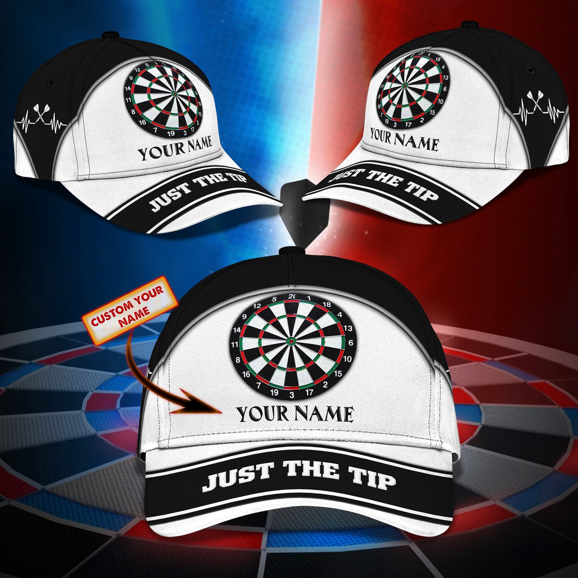 3D Classic Cap Darts Personalized Name Cap Trucker Hats Custom Hats Gifts For Men & Women