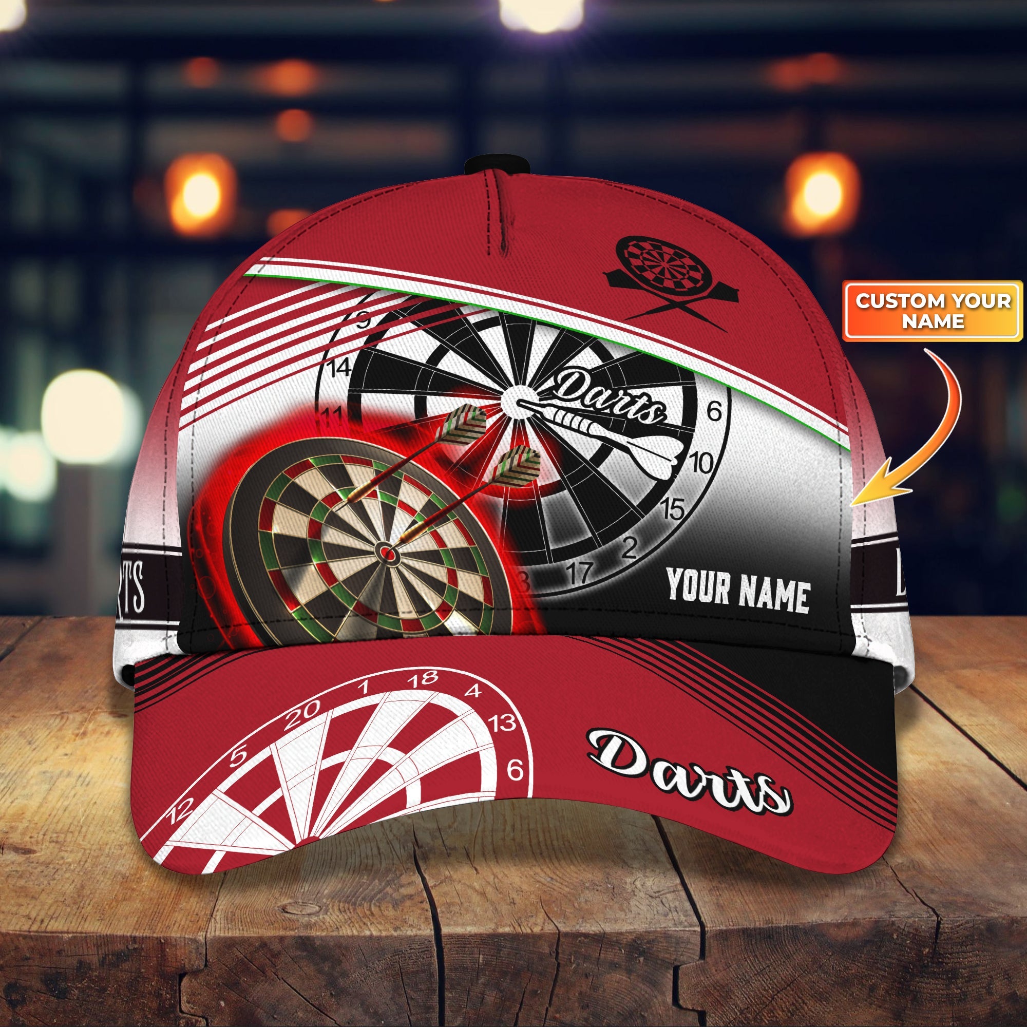 3D Classic Cap Darts Personalized Name Cap Trucker Hats Custom Hats Gifts For Men & Women