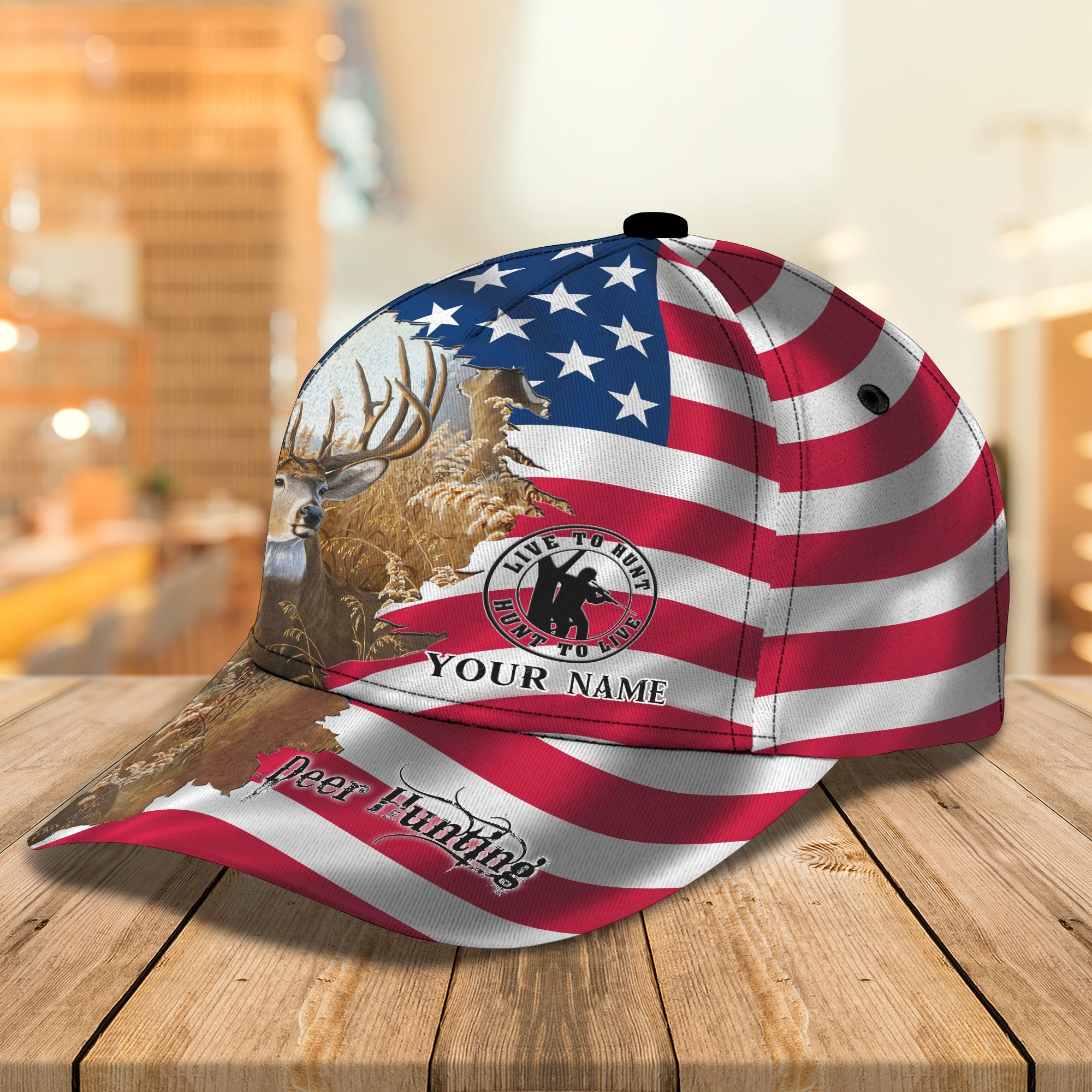 3D Classic Cap Deer Hungting Winpersonalized Name Cap Trucker Hats Custom Hats Gifts For Men & Women