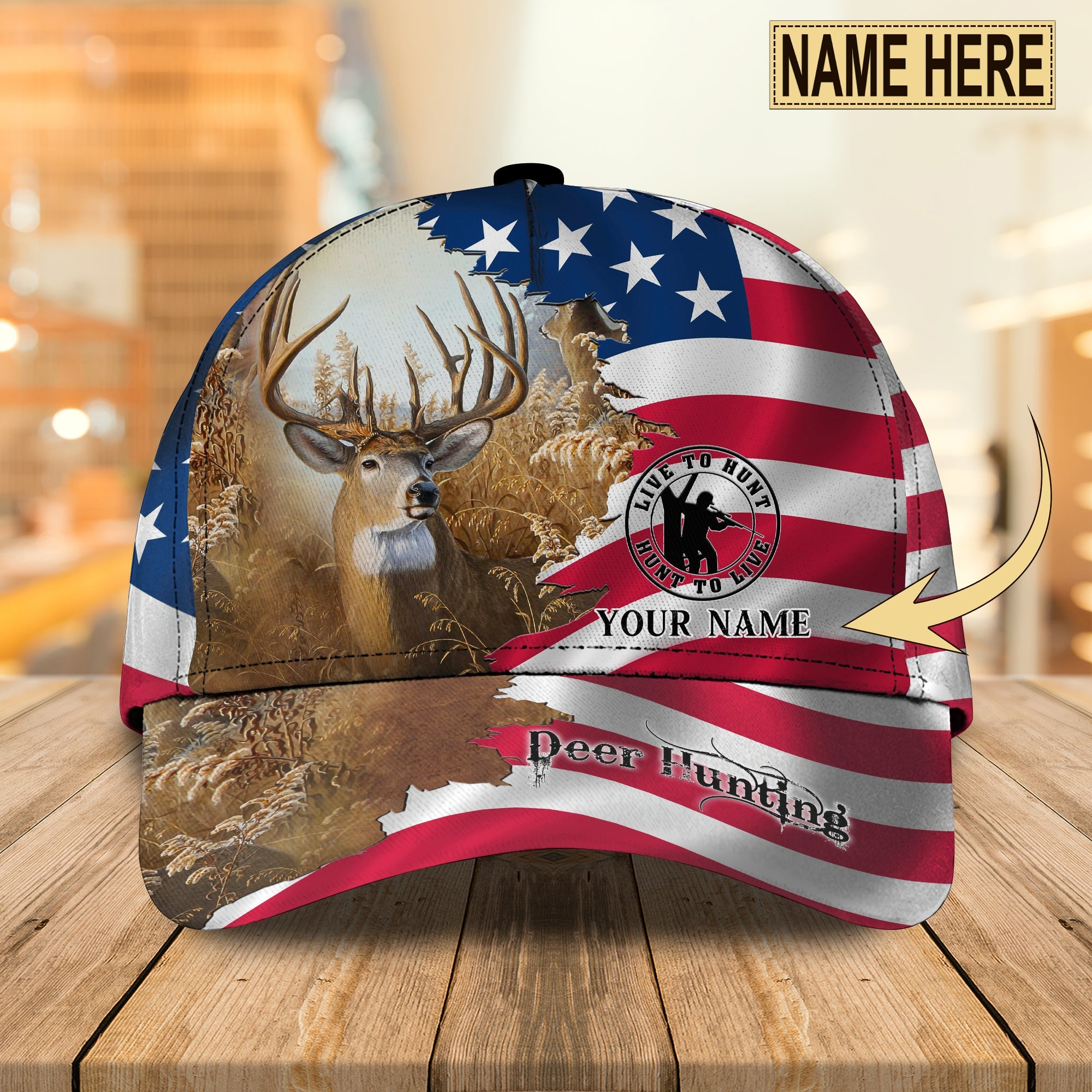 3D Classic Cap Deer Hungting Winpersonalized Name Cap Trucker Hats Custom Hats Gifts For Men & Women