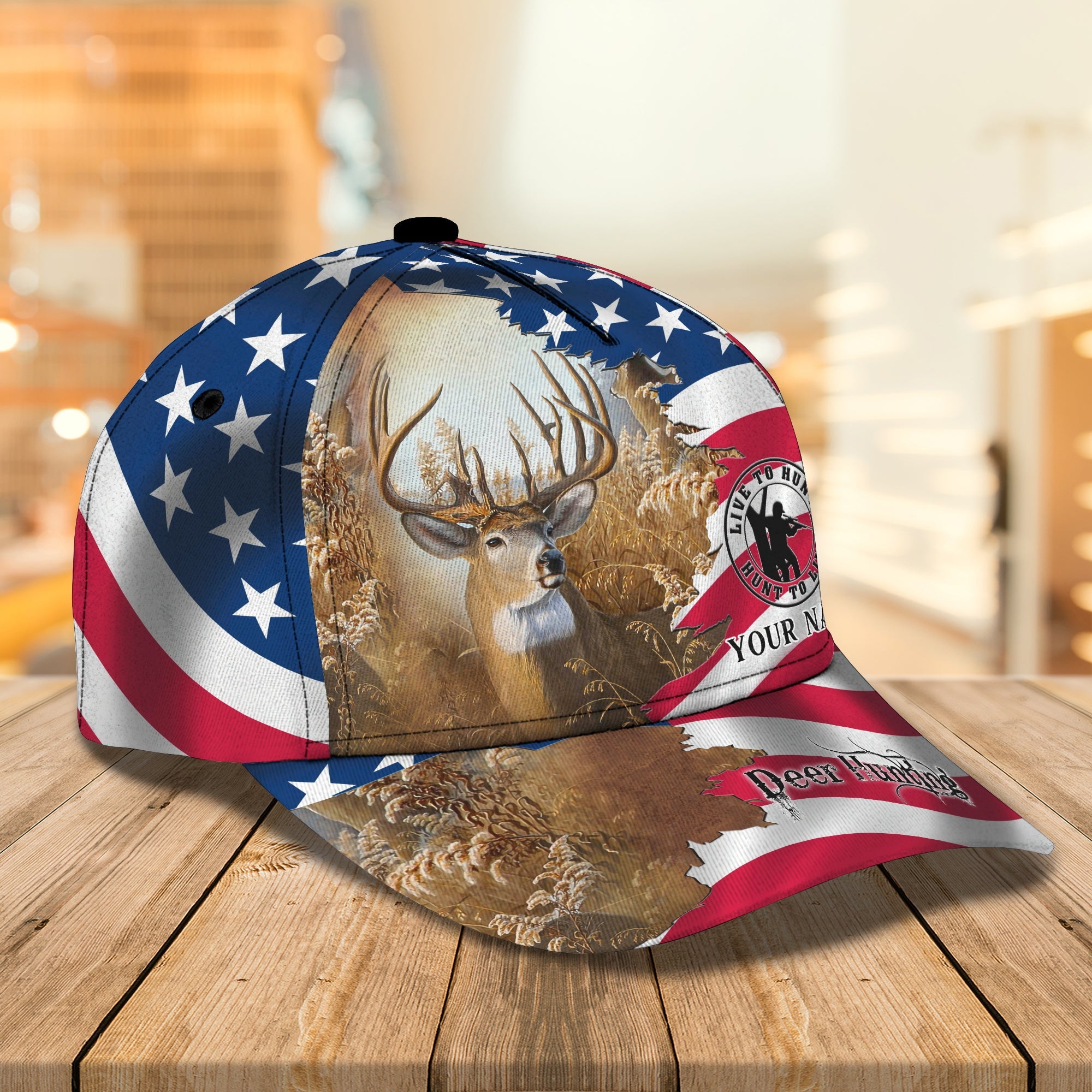 3D Classic Cap Deer Hungting Winpersonalized Name Cap Trucker Hats Custom Hats Gifts For Men & Women