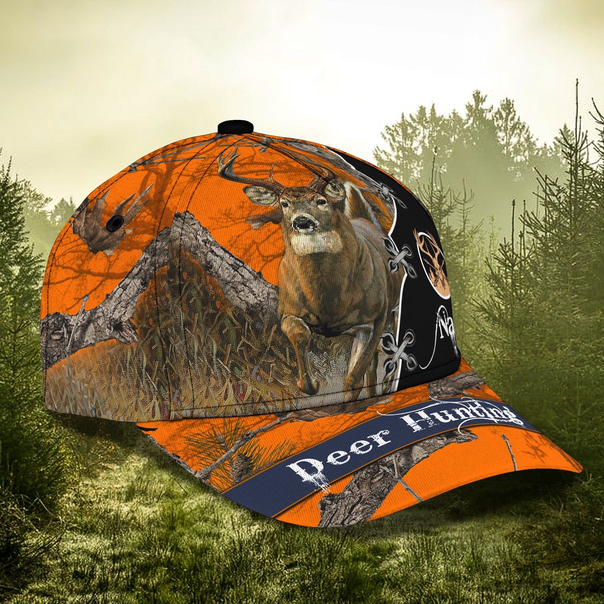 3D Classic Cap Deer Hunter Awsomepersonalized Name Cap Trucker Hats Custom Hats Gifts For Men & Women