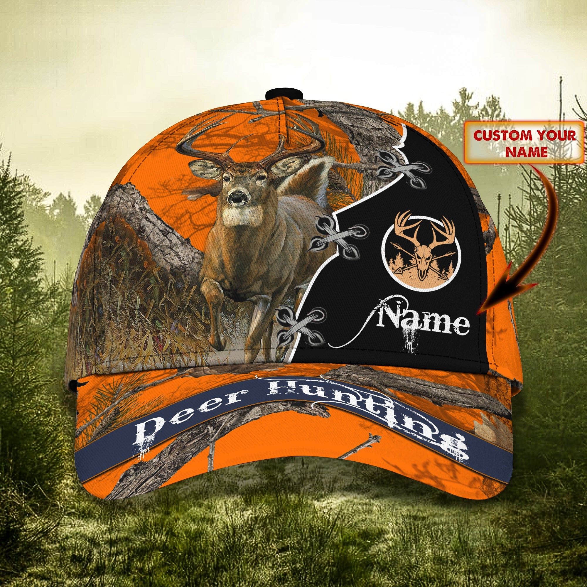 3D Classic Cap Deer Hunter Awsomepersonalized Name Cap Trucker Hats Custom Hats Gifts For Men & Women