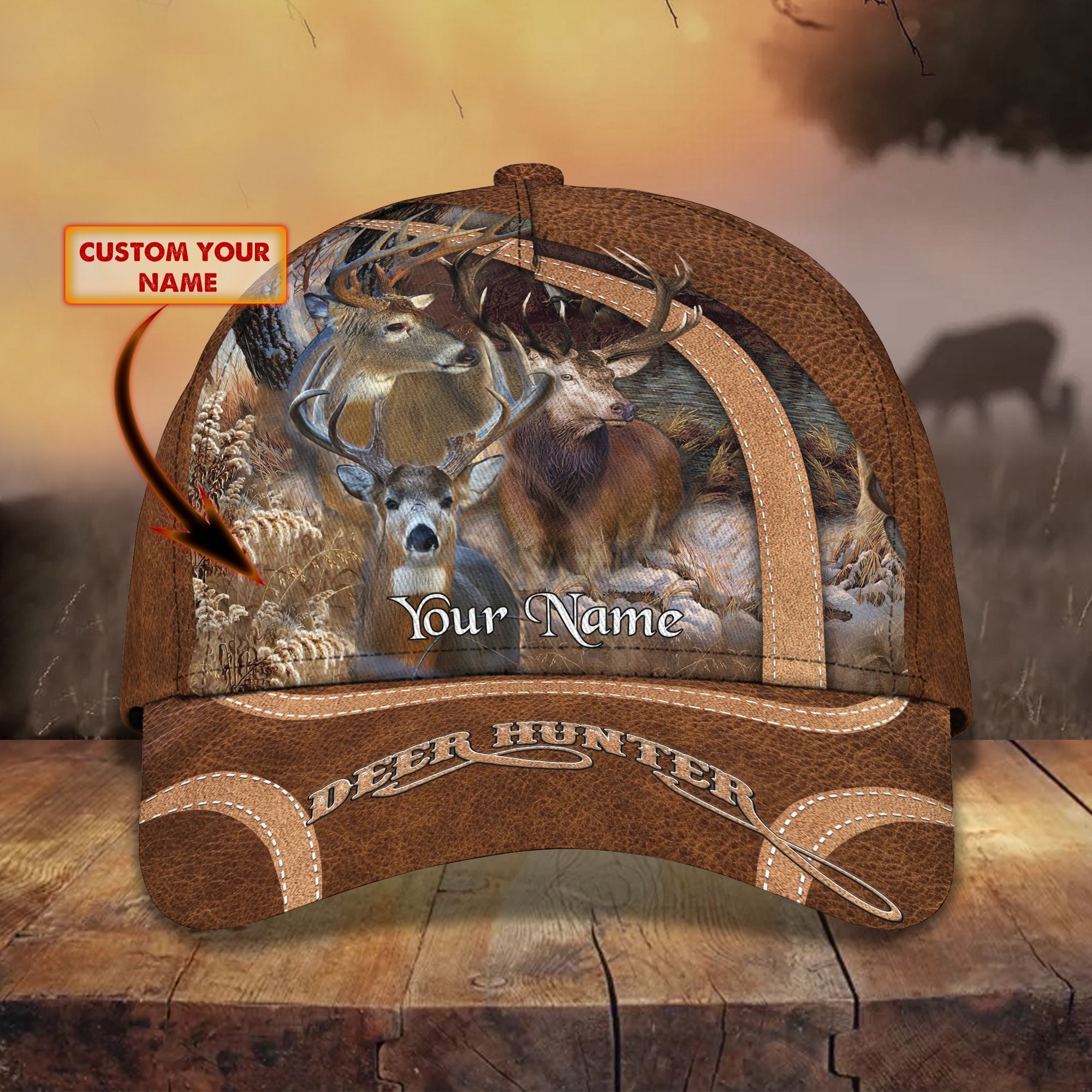 3D Classic Cap Deer Hunterpersonalized Name Cap 07 Trucker Hats Custom Hats Gifts For Men & Women