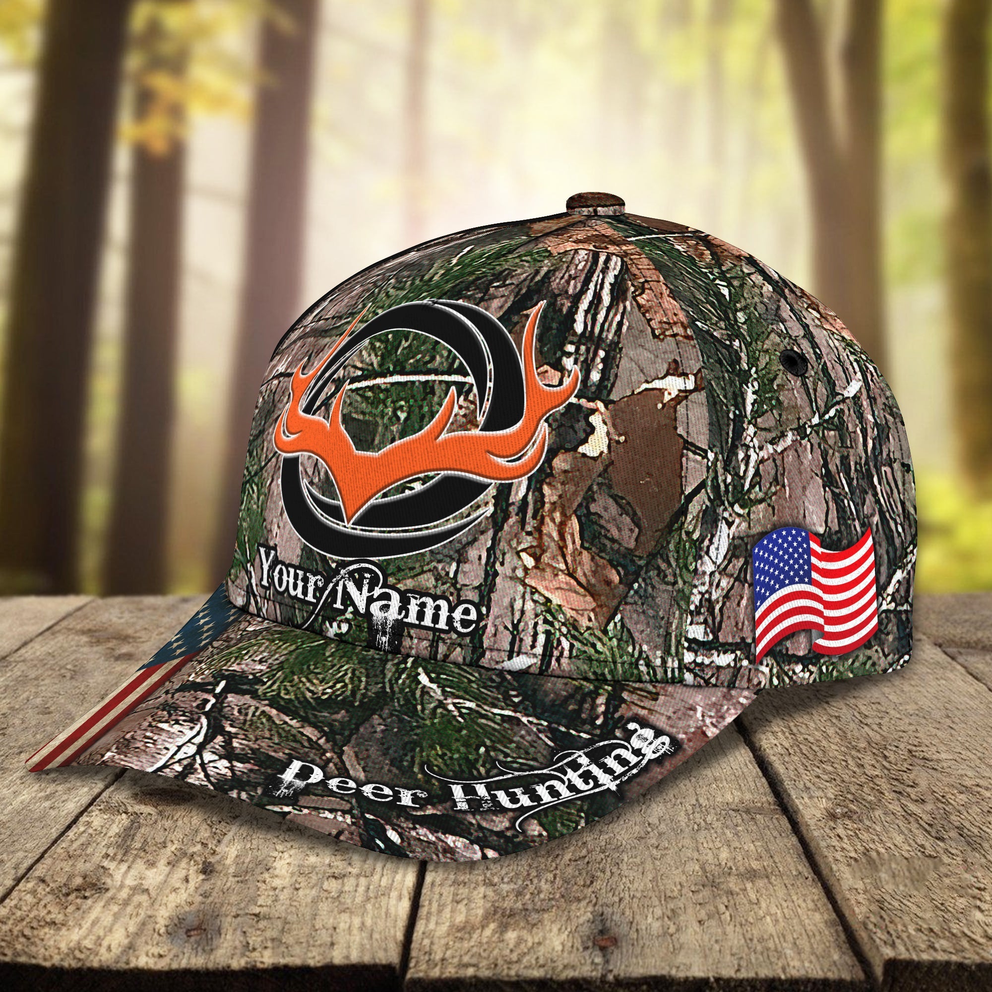 3D Classic Cap Deer Hunting Personalized Name Cap 568 Trucker Hats Custom Hats Gifts For Men & Women
