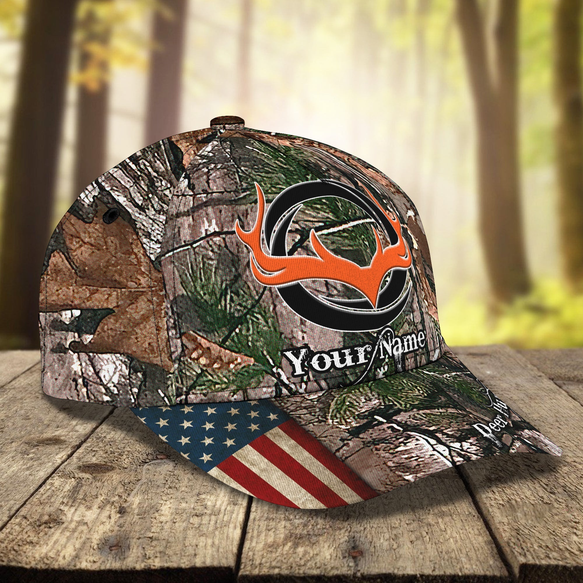 3D Classic Cap Deer Hunting Personalized Name Cap 568 Trucker Hats Custom Hats Gifts For Men & Women