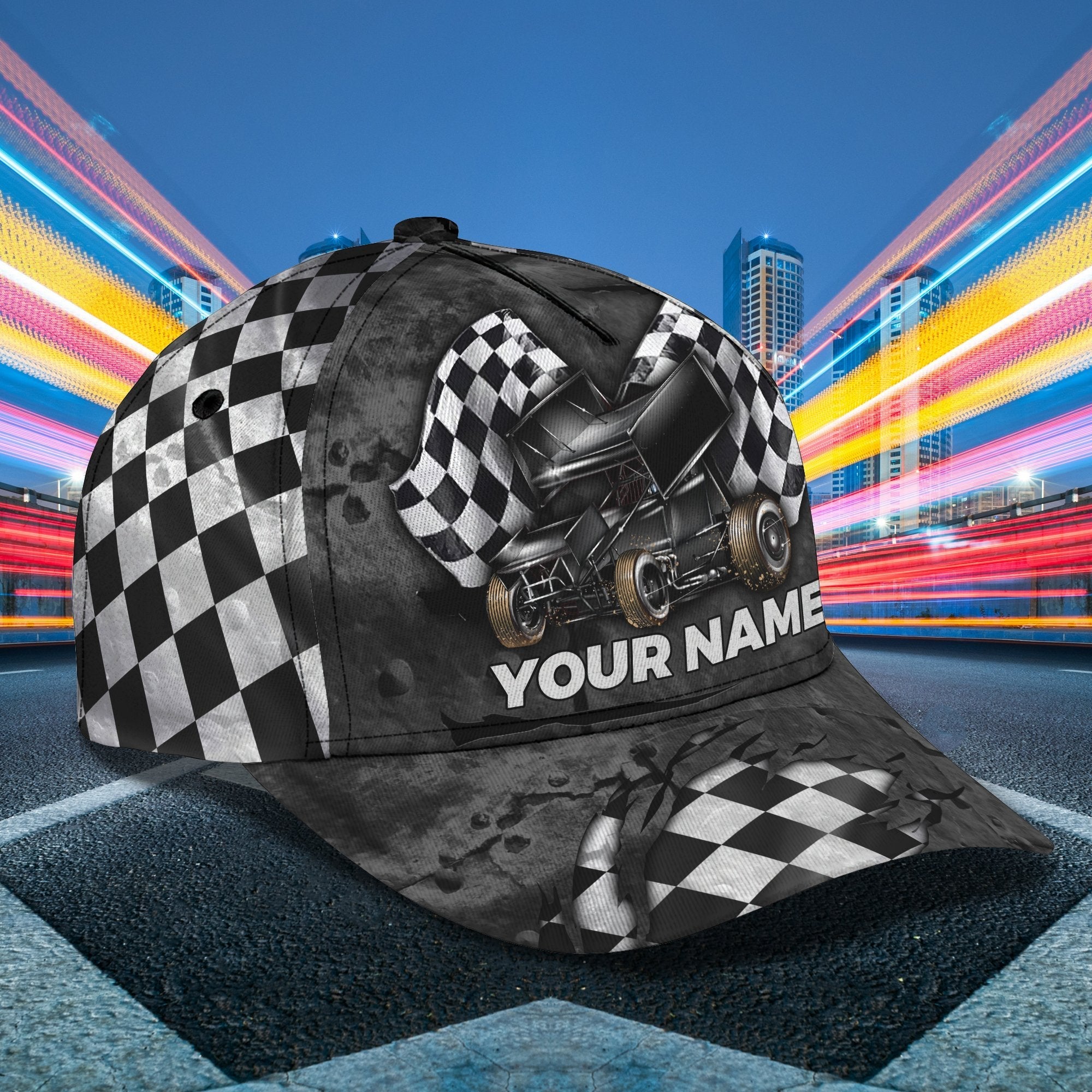 3D Classic Cap Dirt Racing Personalized Name Cap Trucker Hats Custom Hats Gifts For Men & Women